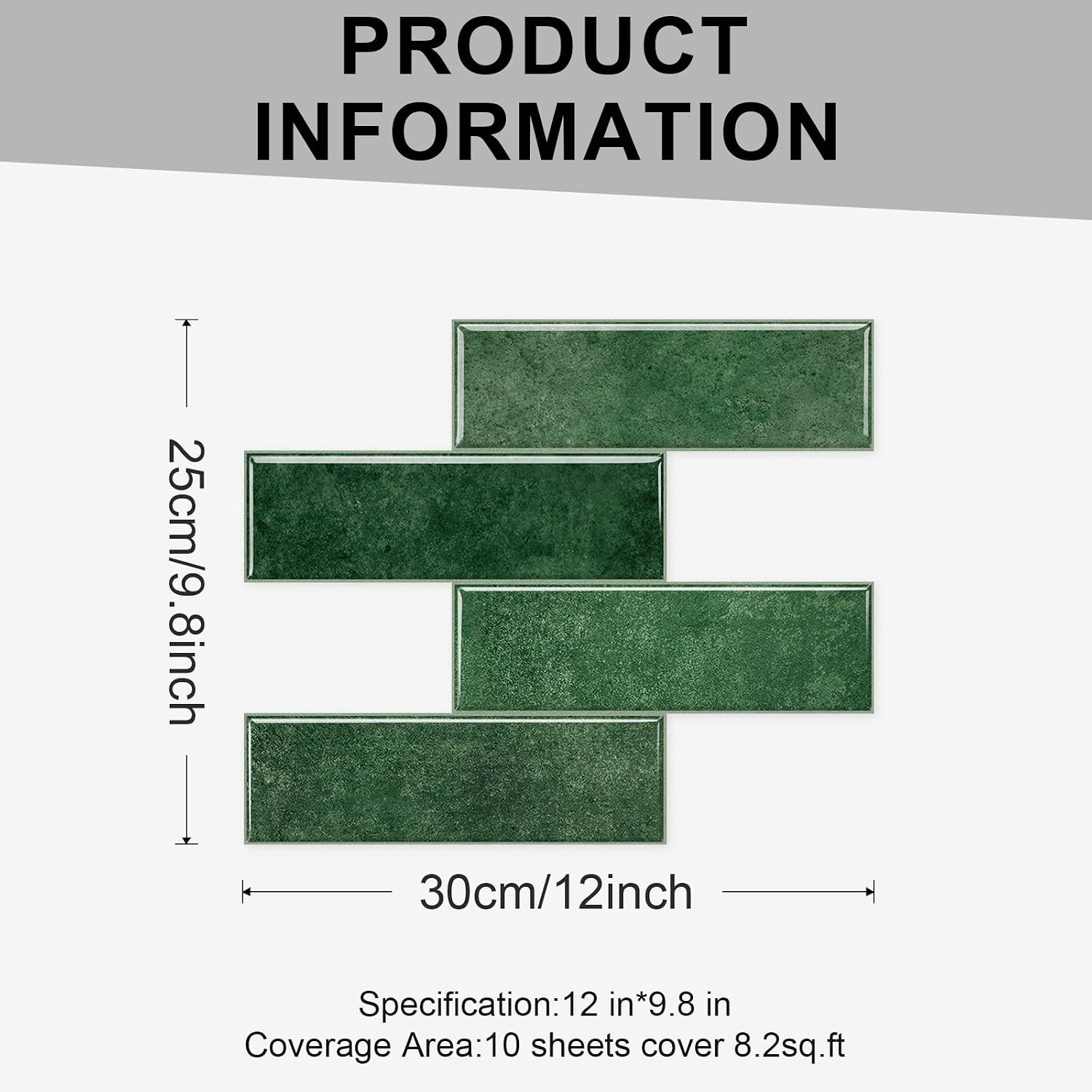 Self Adhesive Wall Tiles / 12*9.8 / Green