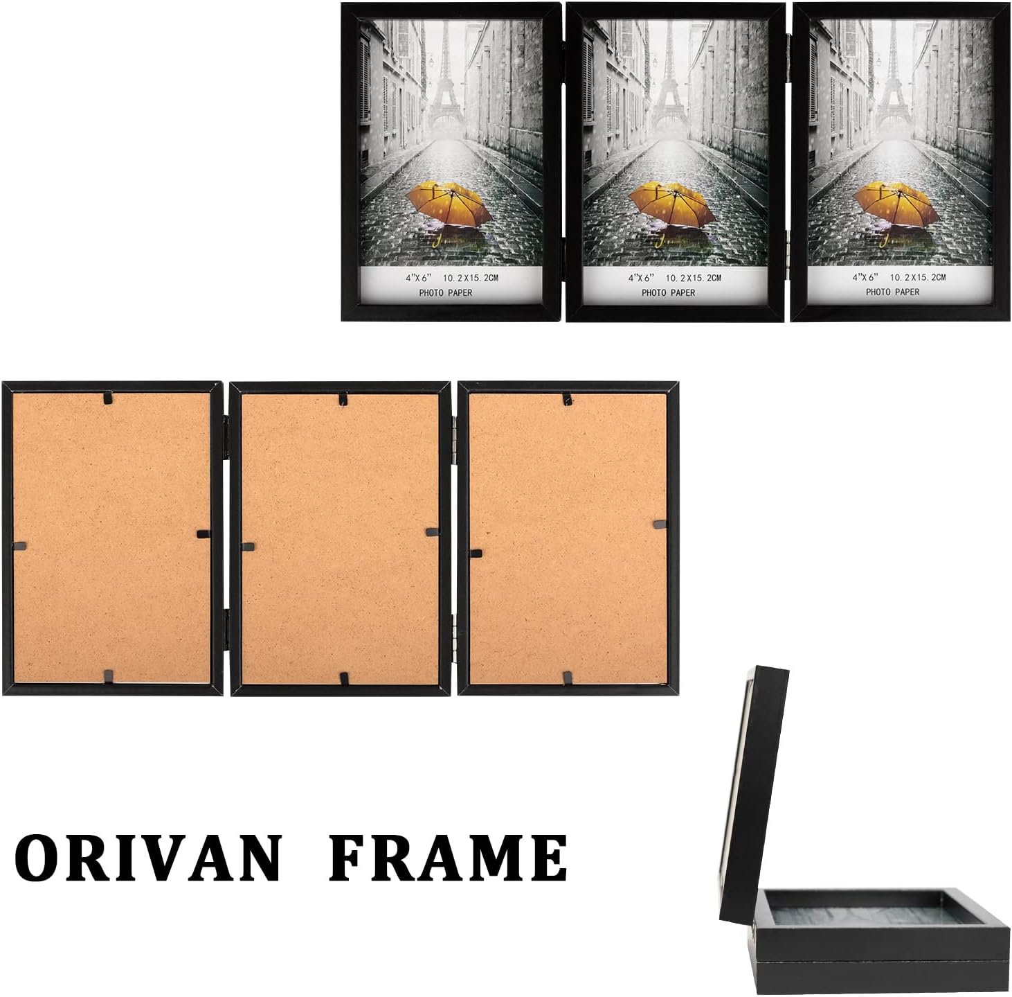 Glass Vertical Stand Frames / Black / 4 x 6