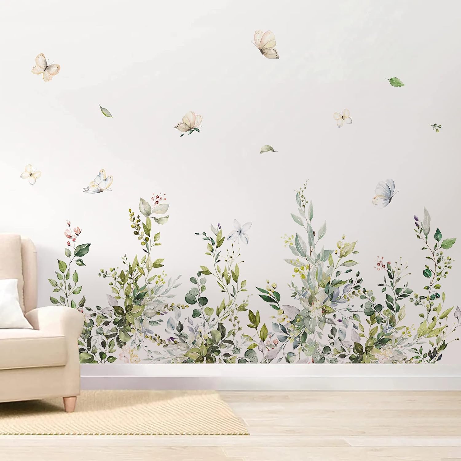 Hanging Leaves Wall Decals / 59"W x 39"H / Green