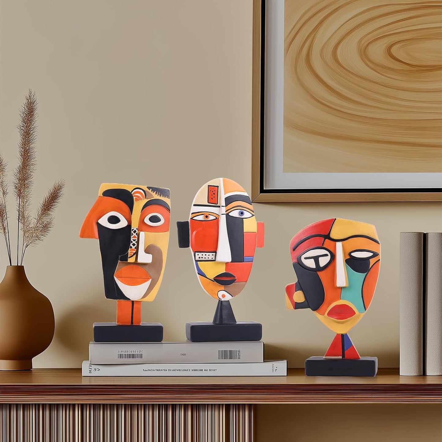 Handcrafted African Art Tribal Figurines Weird Art Decor / Large / Set of 3
