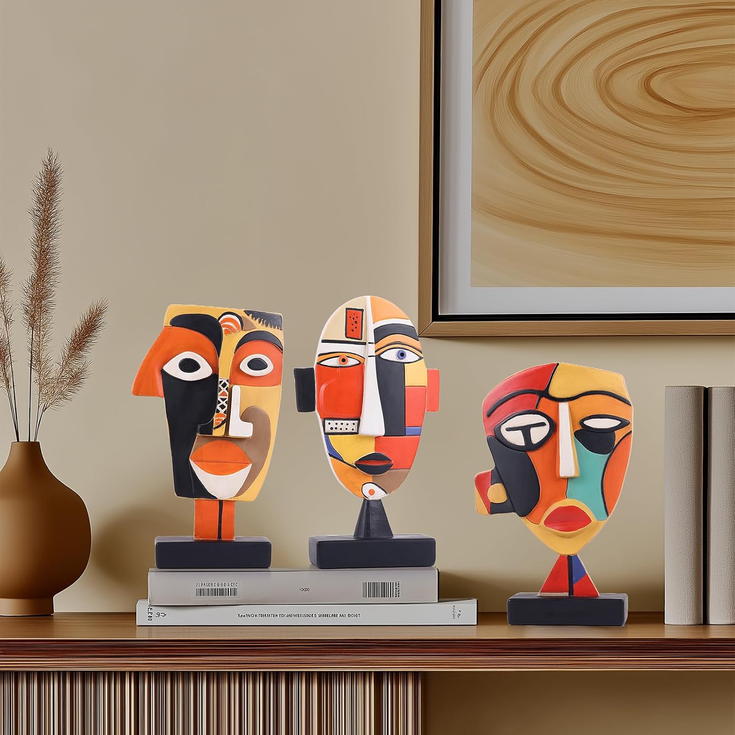 Handcrafted African Art Tribal Figurines Weird Art Decor / Large / Set of 3
