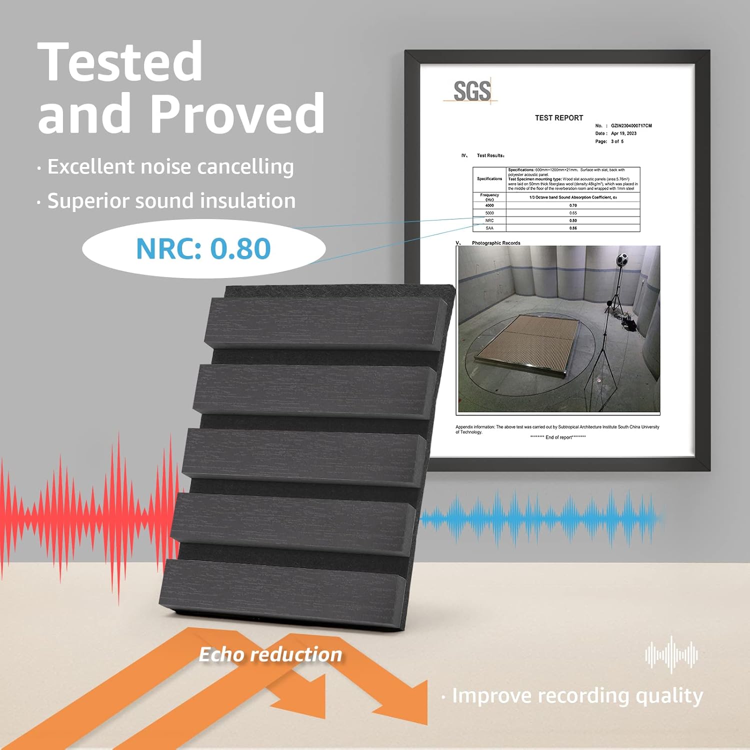 4-Piece Wood Slat Acoustic Panels for Stylish Decor / 94.5 * 7.9 Inch / Matte Black / Set of 4