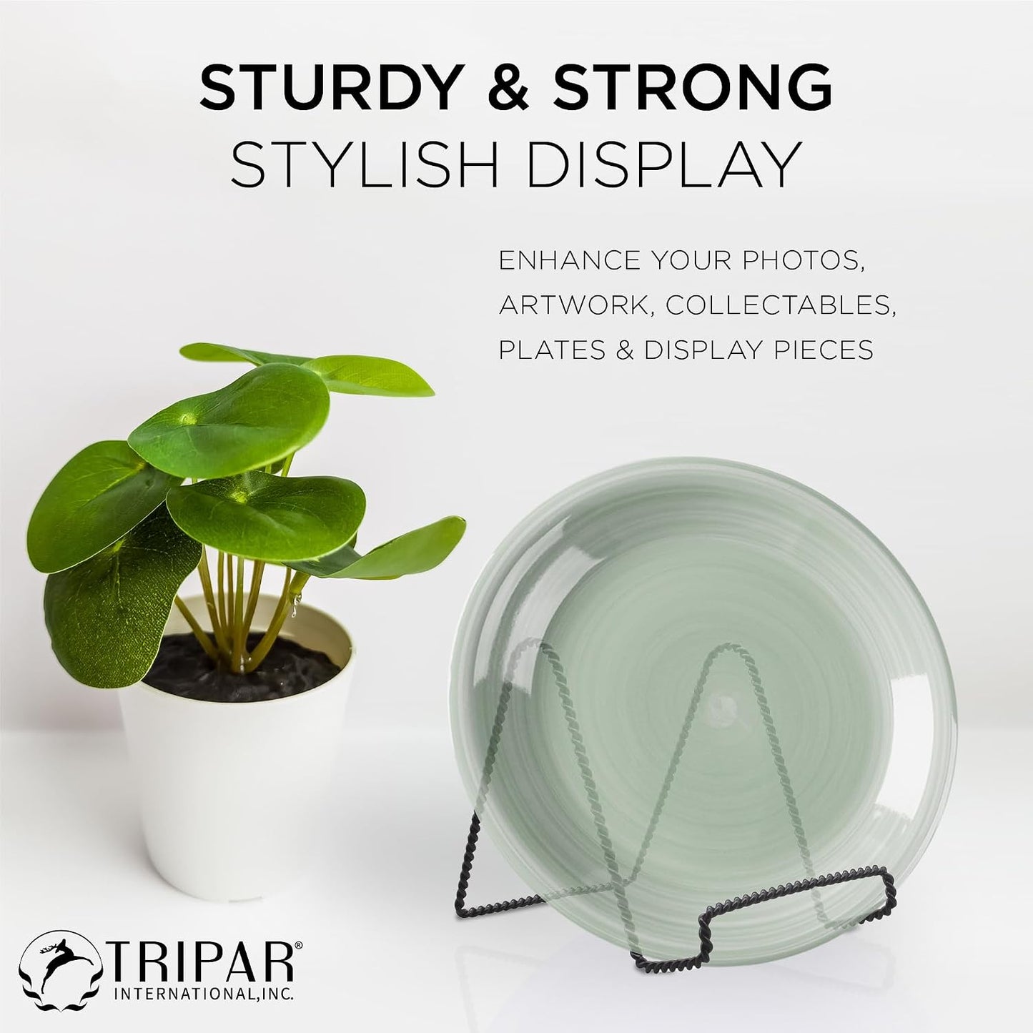 Decorative Twisted Wire Stand / Black / 6 Inch