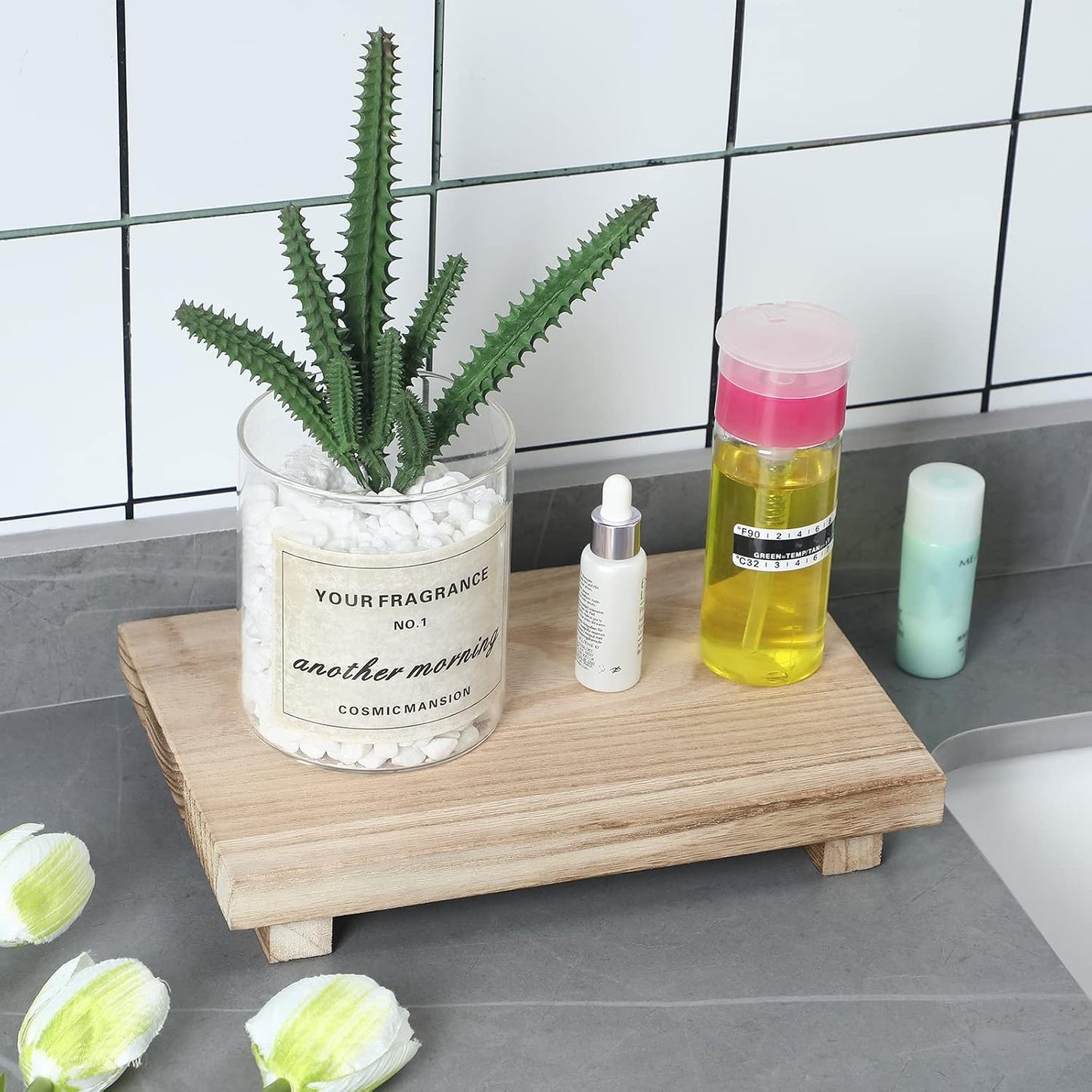 Wood Riser Tray Soap / Natural / 12 x 7