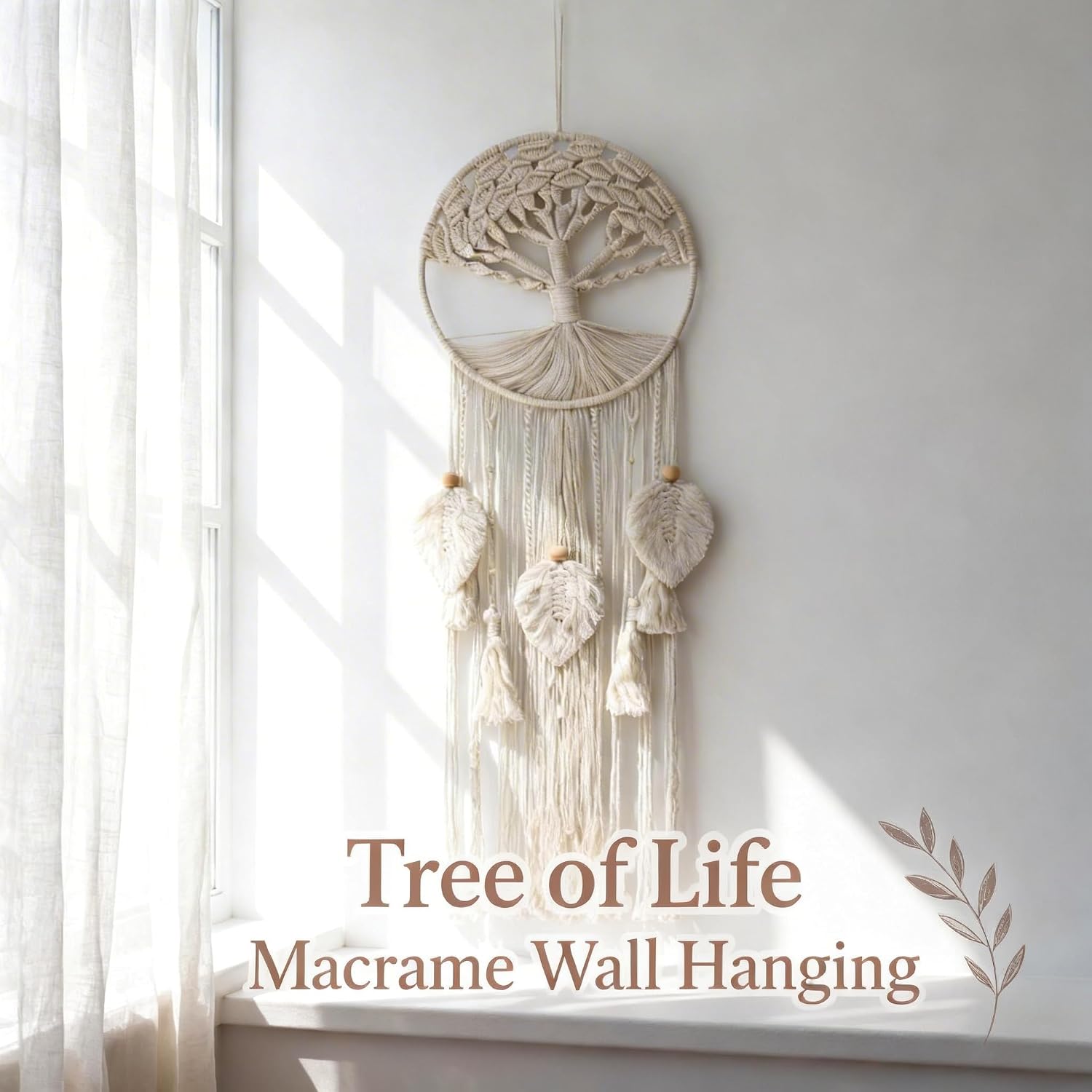 Macrame Wall Hanging Dream Catcher Tree of Life Boho Wall Art / 01-tree of Life