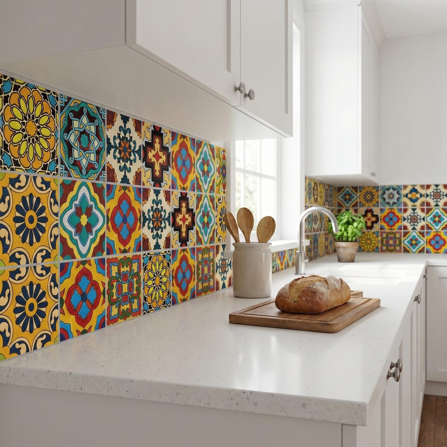 Self-Adhesive Waterproof Vinyl Backsplash Decals / 4 x 4 / Set of 30