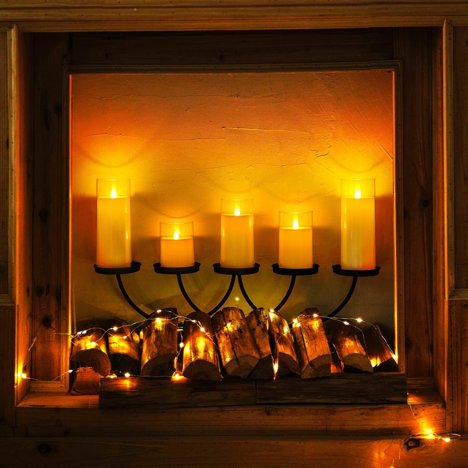 Homemory Pure White Flickering Flameless Candles, Battery Operated Acrylic LED Pillar Candles with Remote Control and