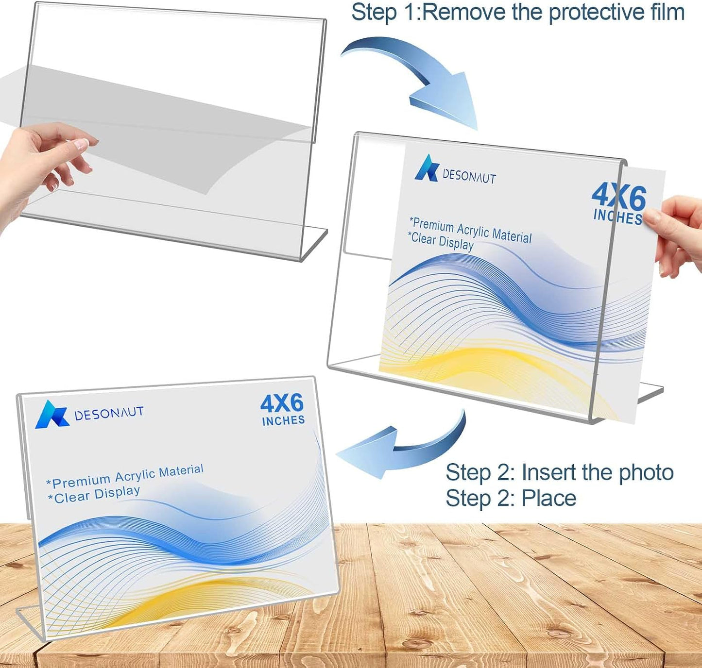 Acrylic Sign Holder / Clear / 4 x 6 / Set of 8