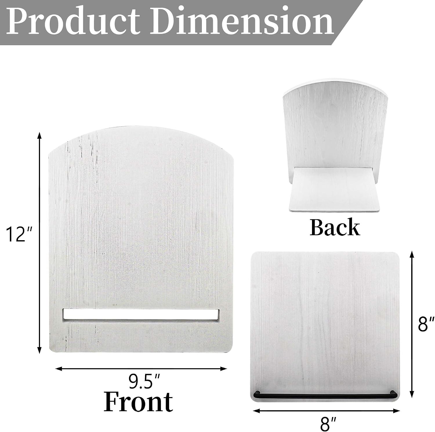 White Farmhouse Cookbook Stand: Wood Recipe Holder for Kitchen Counter | Sturdy Solid Wood Stand with Metal Page Clips