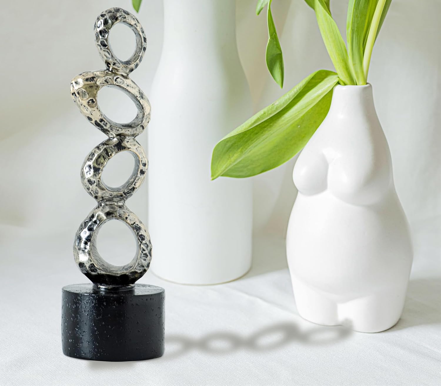Modern Abstract Resin Sculpture / Gold