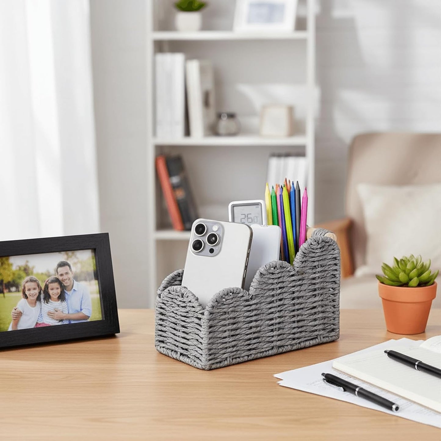 Remote Pen&Pencil Holder Cup / Grey / 3 Slots
