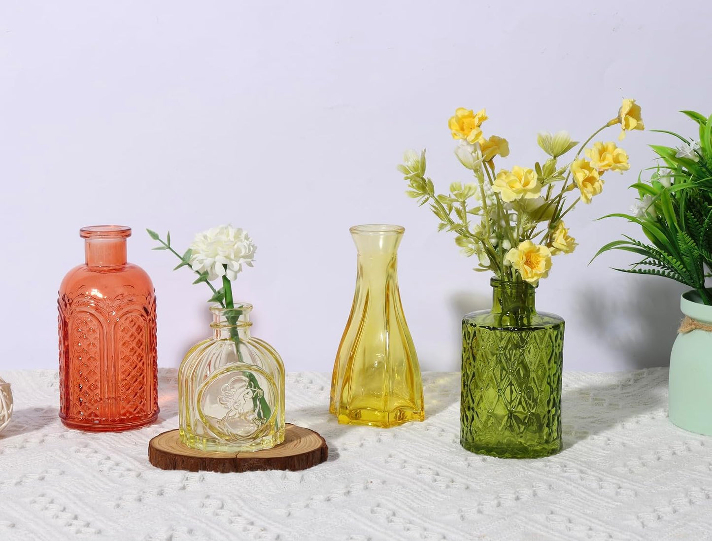 Colorful Glass Bud Vase Set / Multicolor / Set of 24