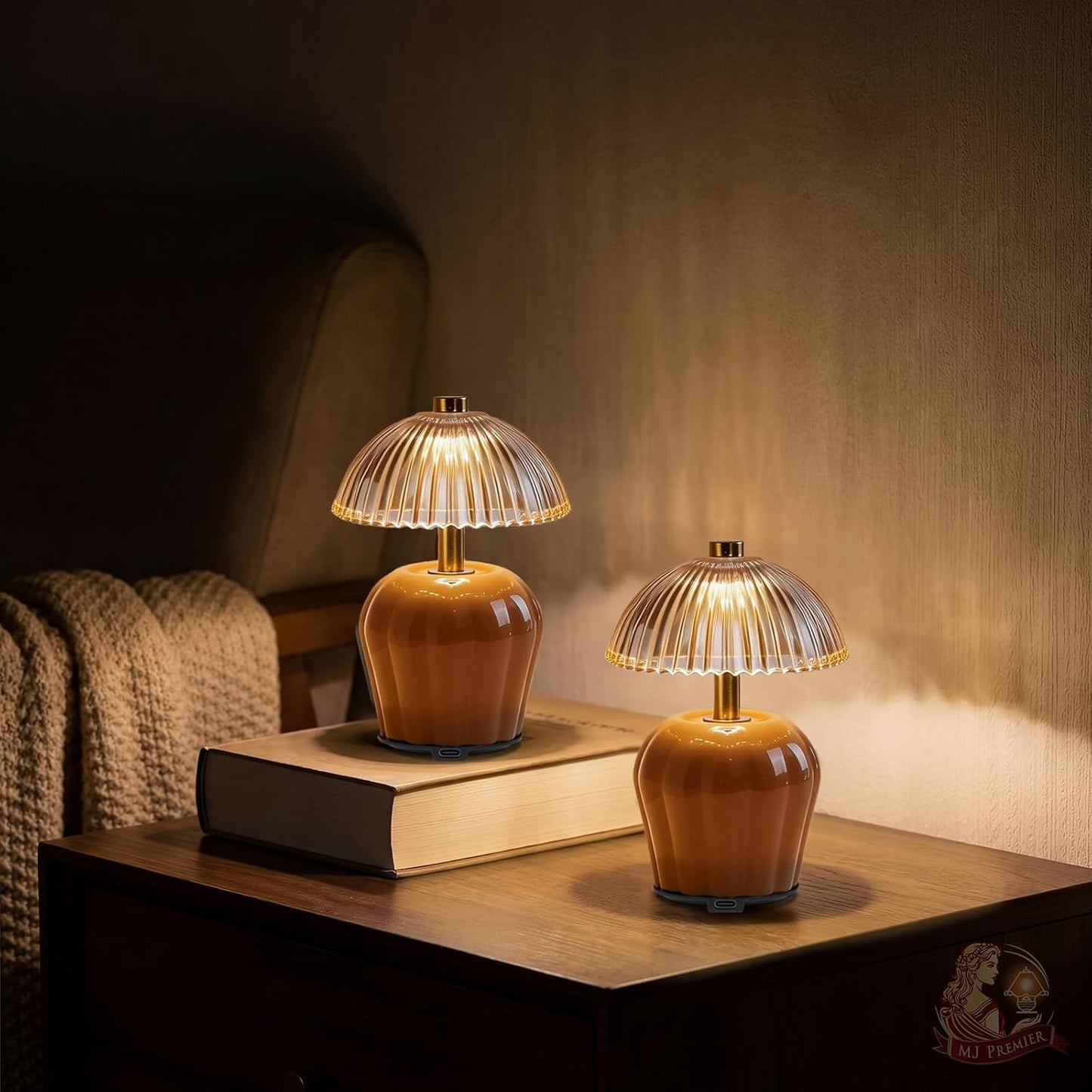 Rechargeable Table Lamp / Brown-2packs