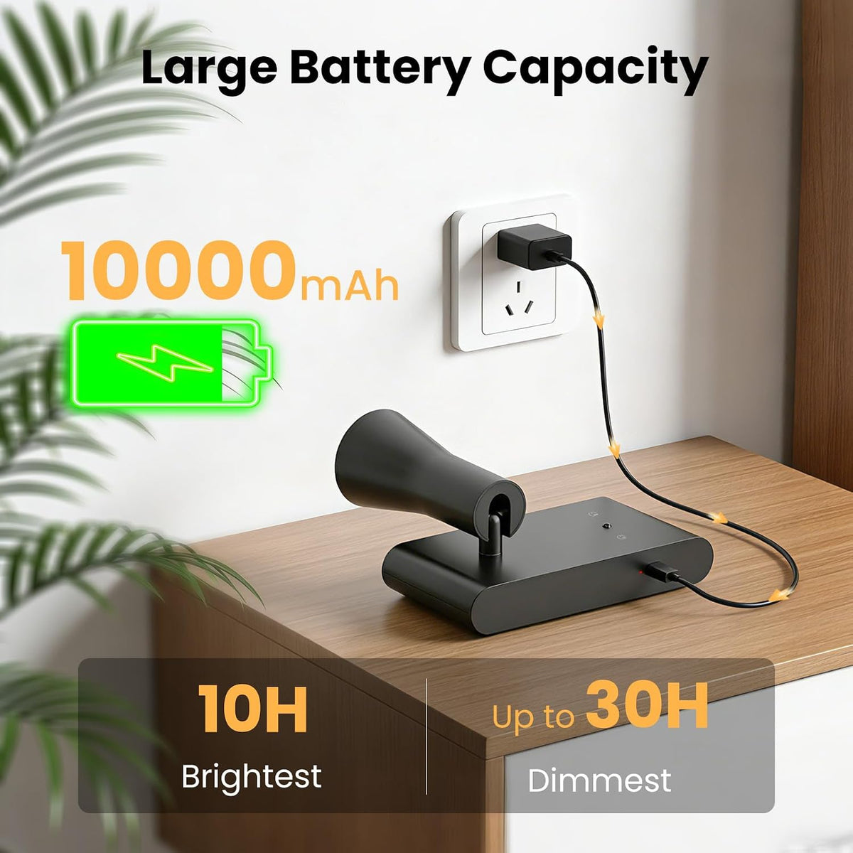 Wall Sconce Battery Operated Reading Lights, 10000mAh Rechargeable Wireless LED Wall Lights, 3 Color Temperatures