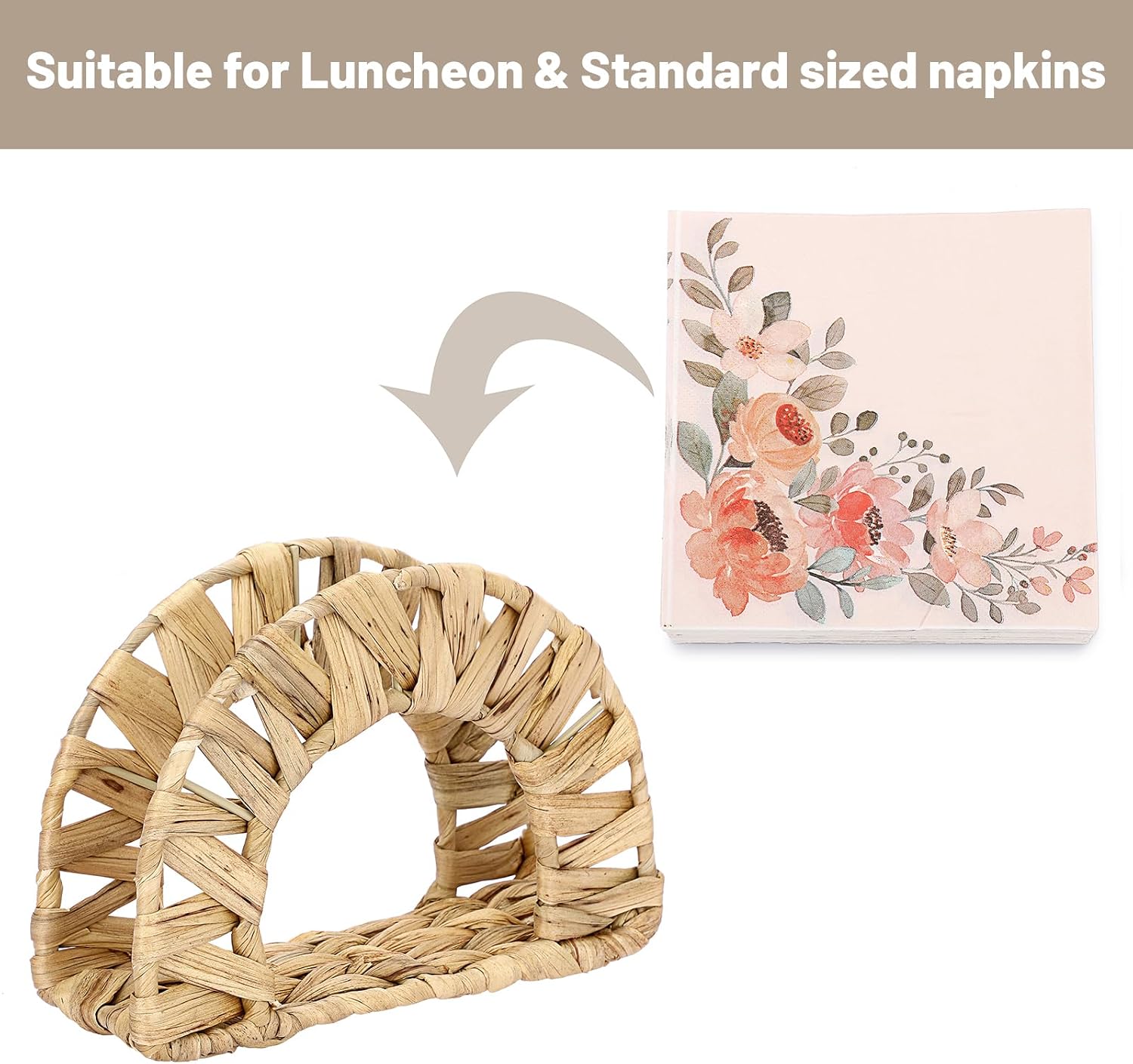 Napkin Holder-Water Hyacinth Kitchen Napkins Holder