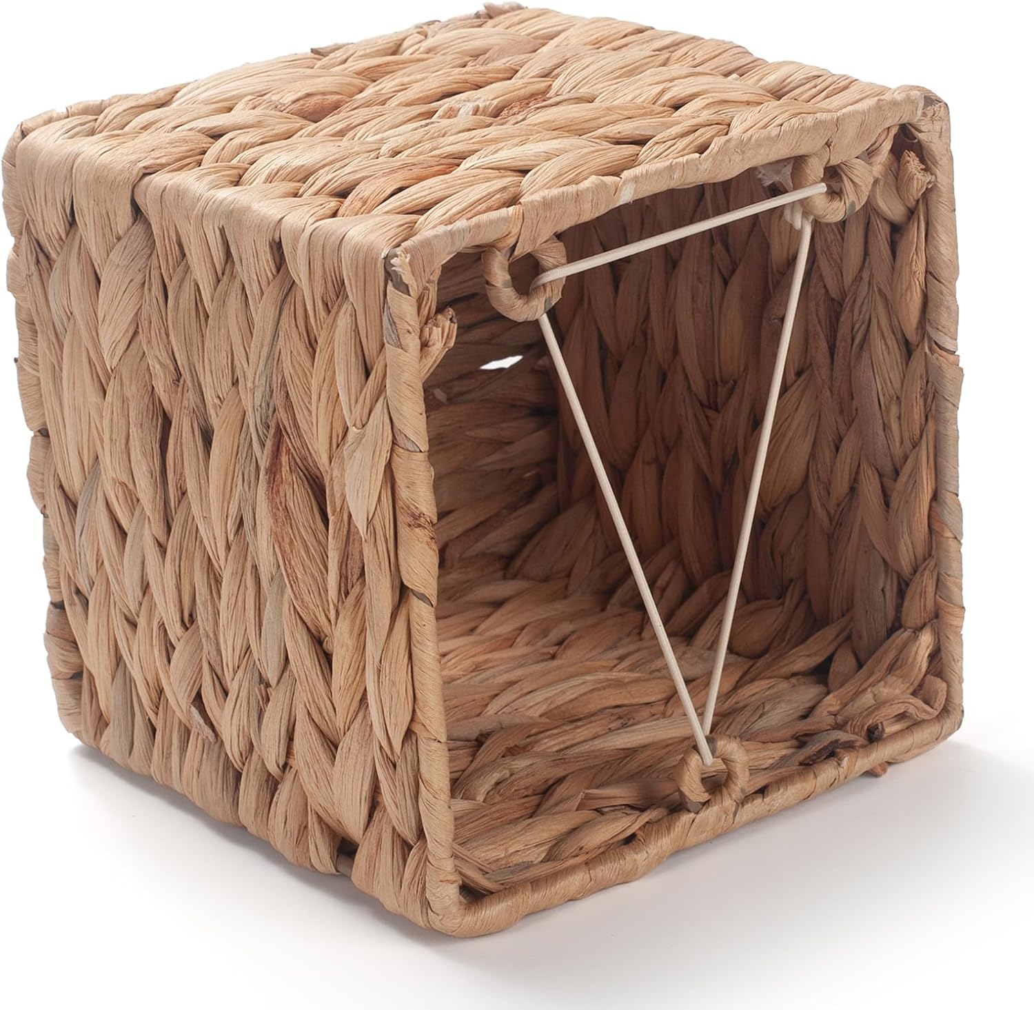 Water Hyacinth Tissue Box Cover Square Decorative Woven Tissue Box Holder / 5.9 x 5.9 x 5.9