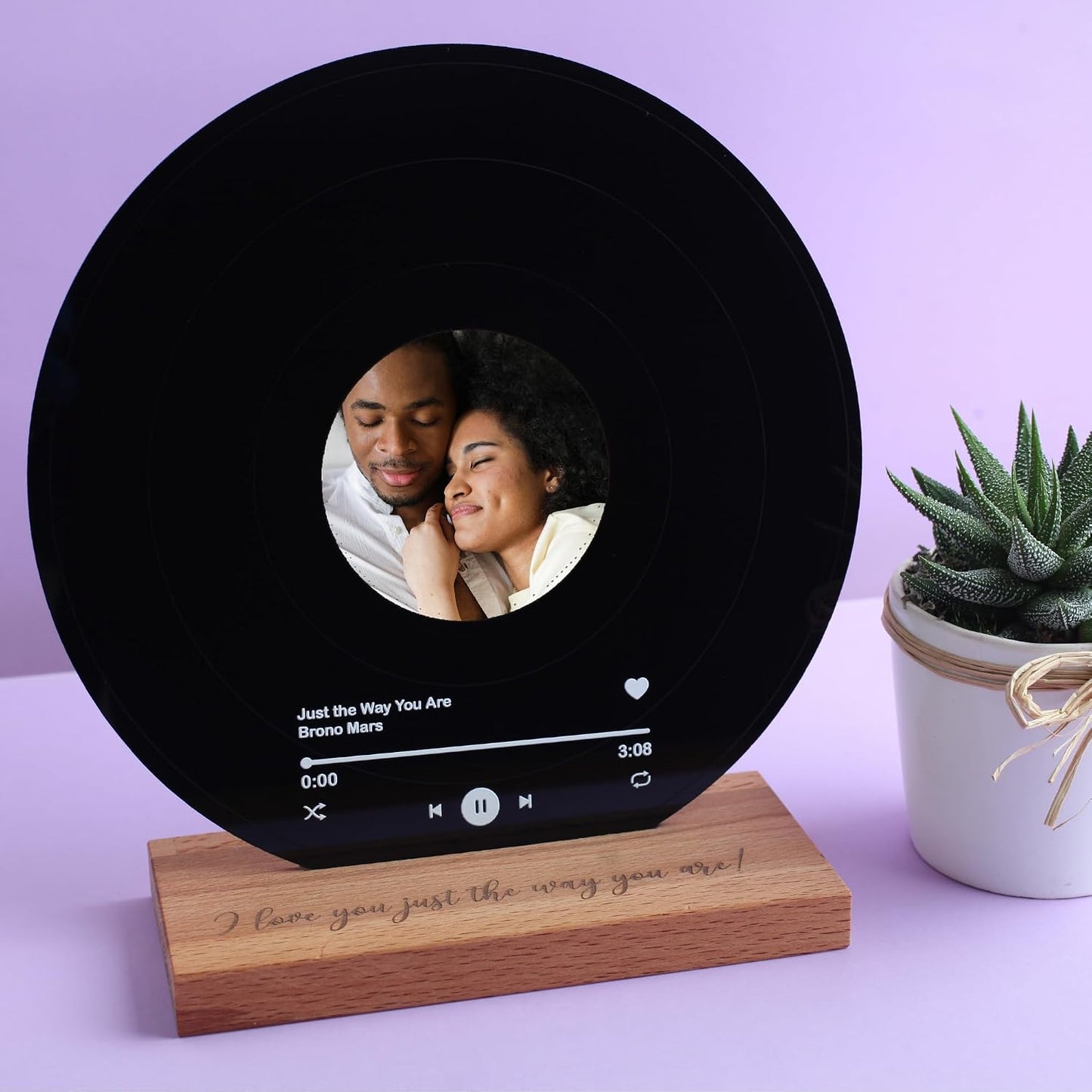 bonibom Personalized Vinyl Record with Photo - Custom Acrylic Song Plaque - Unique Gifts for Anniversary, Wedding