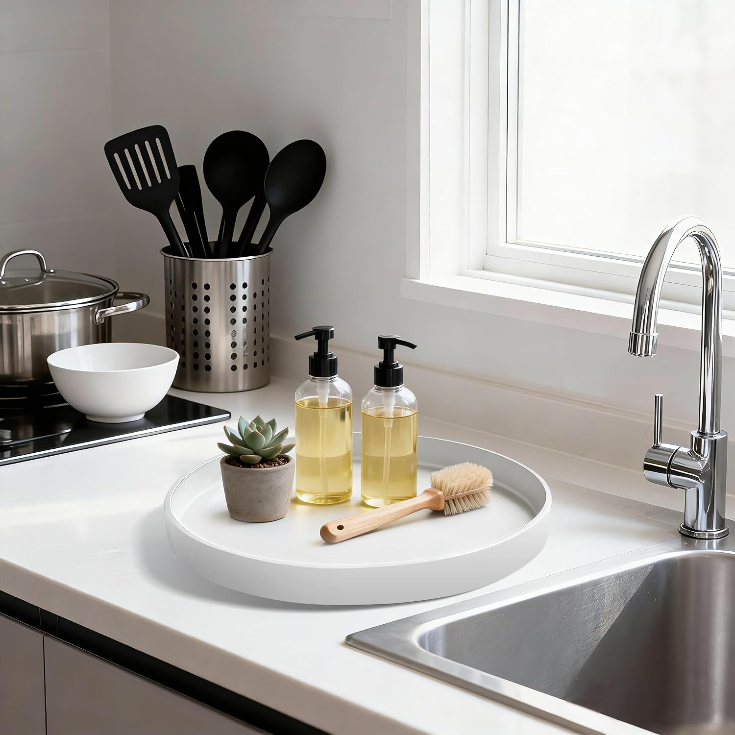 Candles / 10" Bathroom and Vanity Tray / White / Set of 10