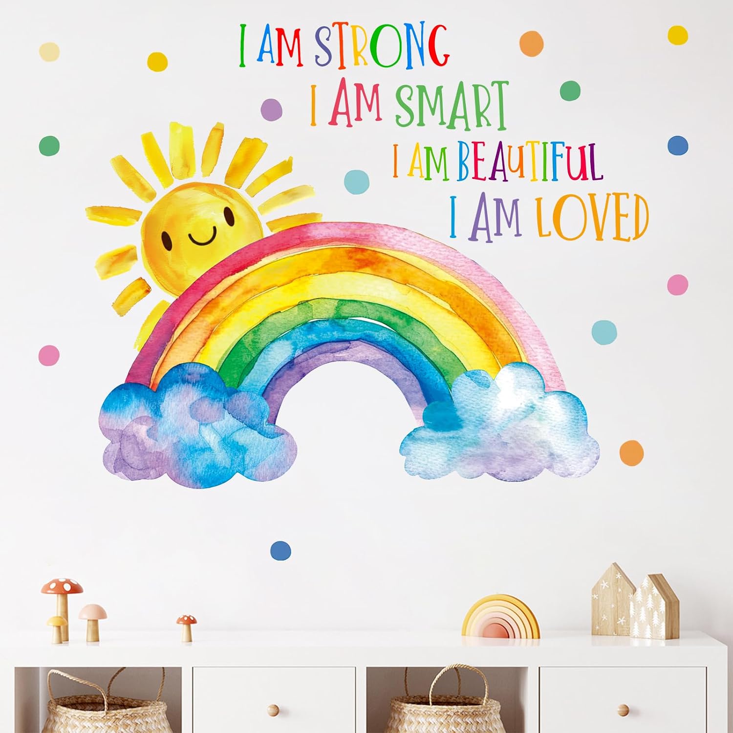 Colorful Rainbow Sunshine Inspirational Wall Decals Stickers / Colorful Sunshine Quote