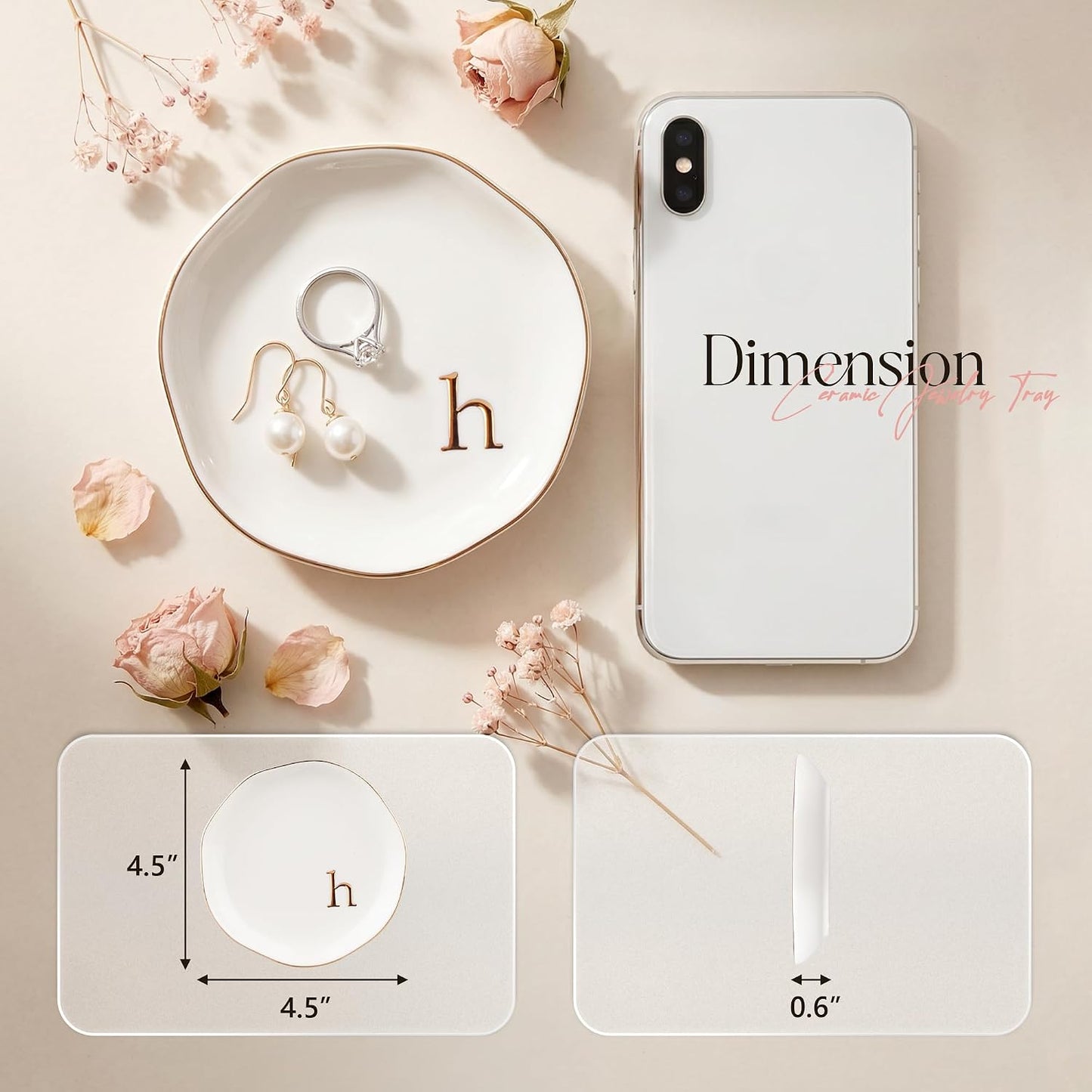 Ceramic Jewelry Tray / H / White