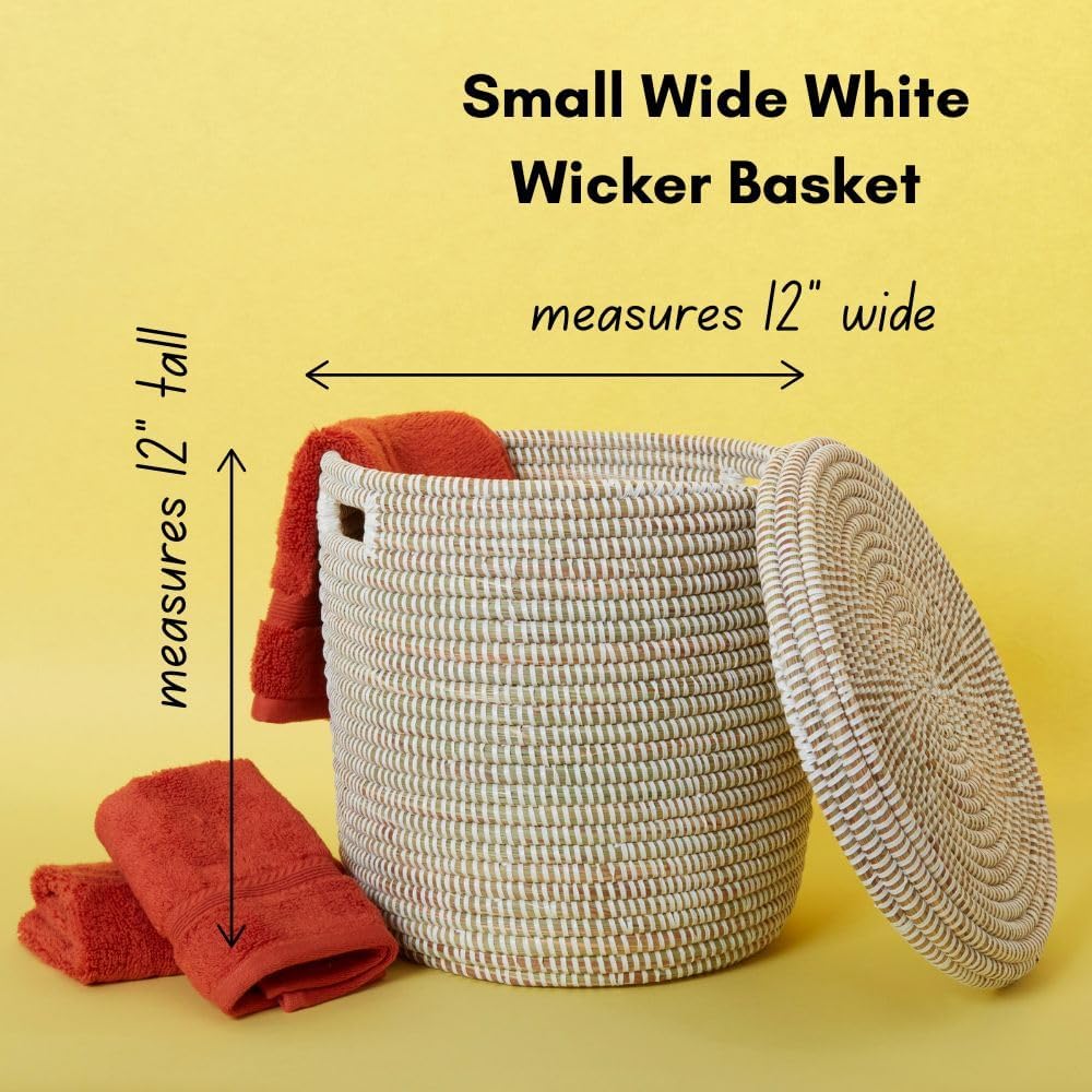 Wicker Basket / Shelf Basket / White