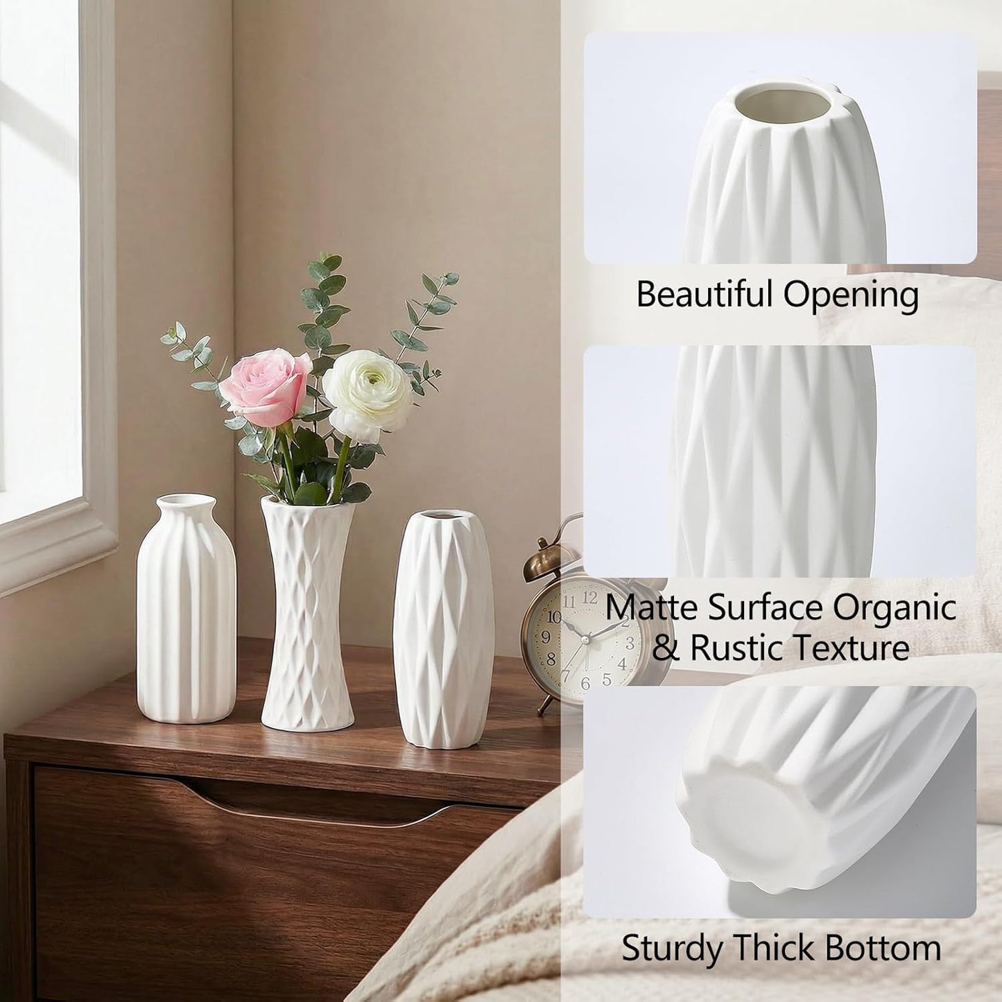 Ceramic Bud Vases / Unglazed Vases / White / Set of 16
