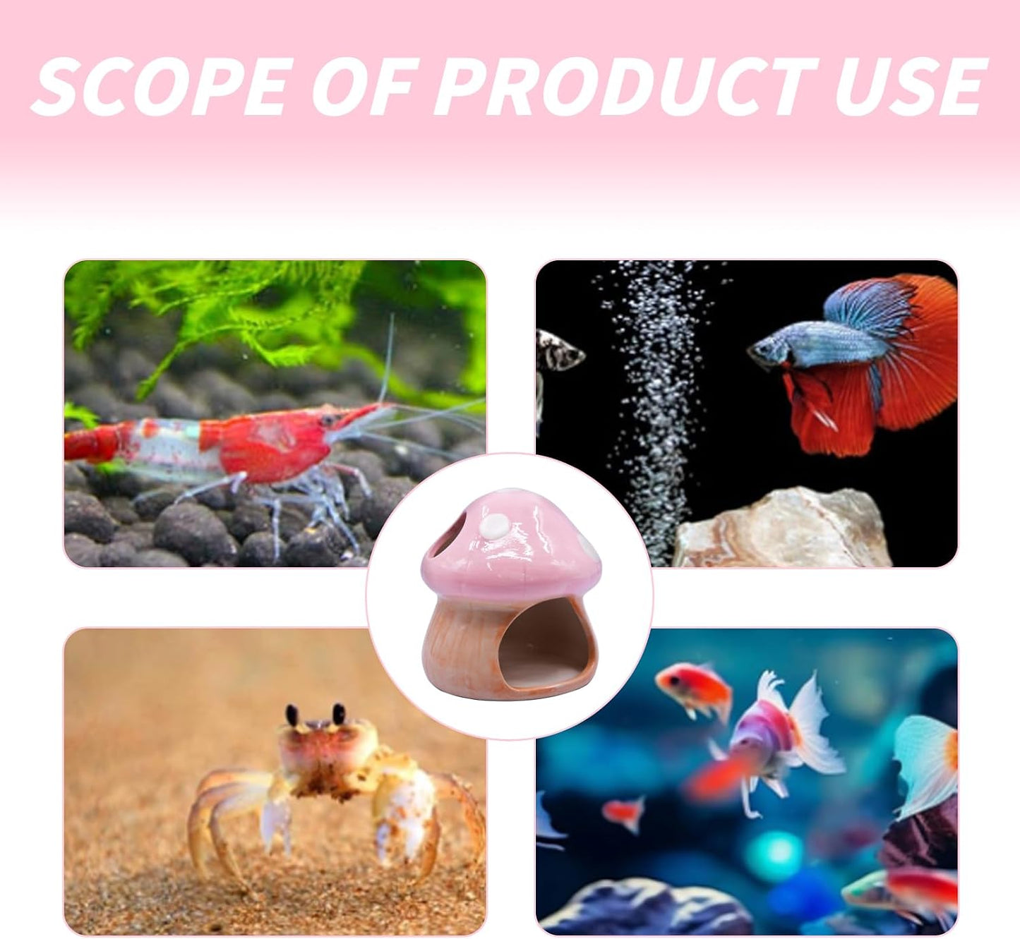 Ceramic Fish Tank Hideout Landscaping / Pink