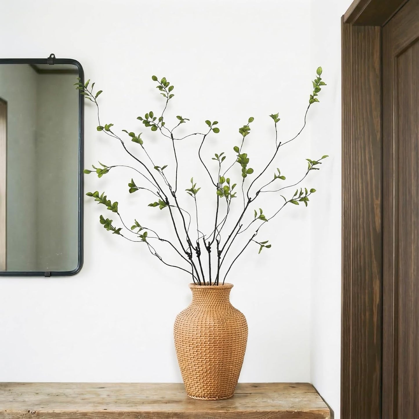 Artificial Greenery Stems Faux Branches for Vase / Green / 37.4 Inch / Set of 4