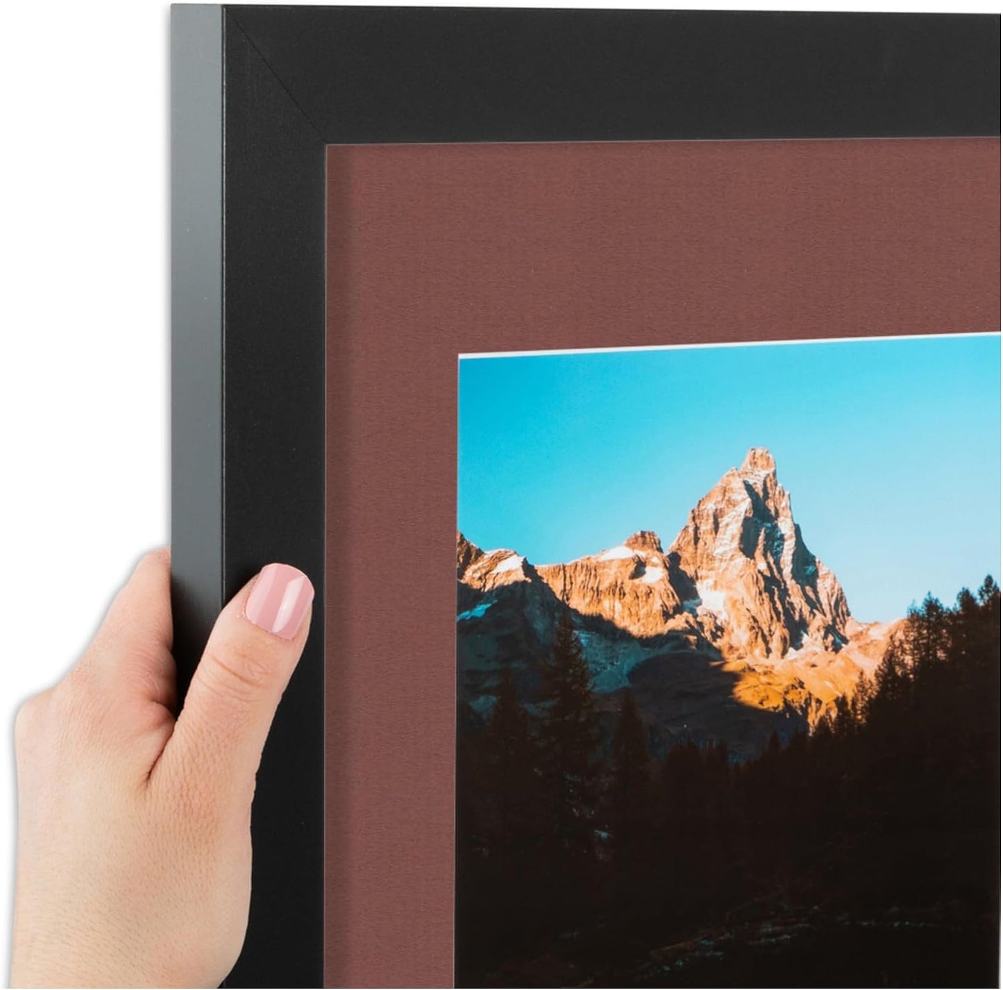 ArtToFrames Collage Picture Frame 3 Opening 3-5x7 Photo Frame | Made in USA | Black Frame Brique and Black Mats | Wall