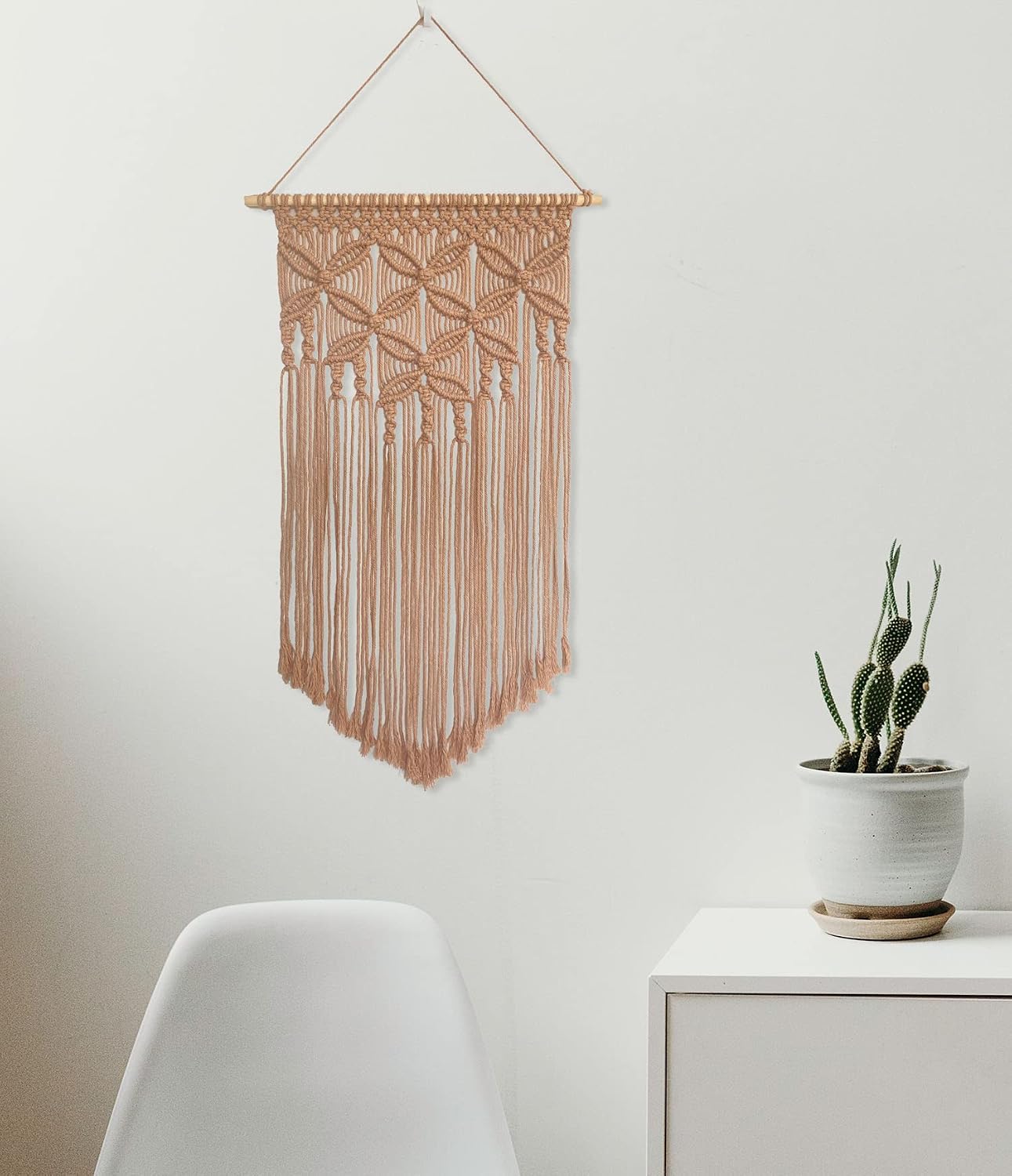 Handmade Cotton Home Decor Macrame Wall Hanging / Khaki