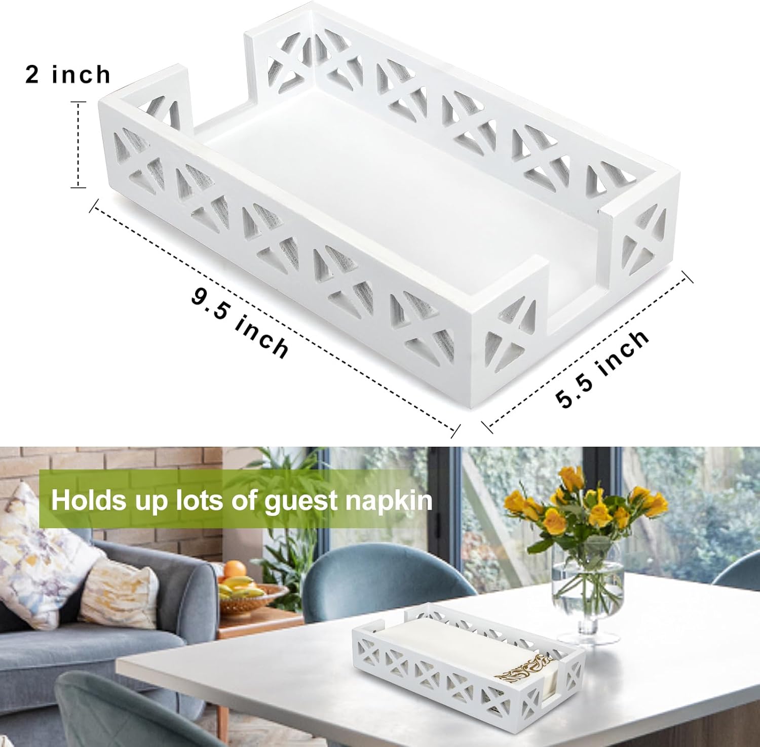 Guest Towel Holder Tray / White