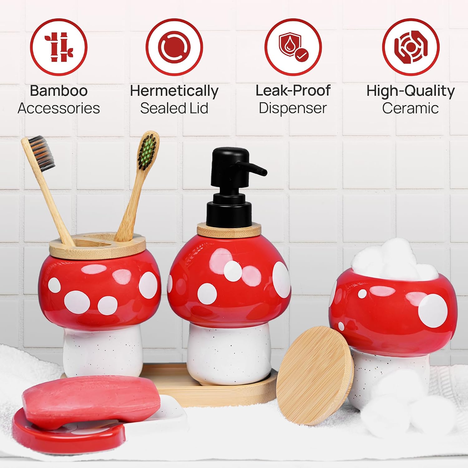 Toothbrush Holder / Ceramic Soap Dispenser