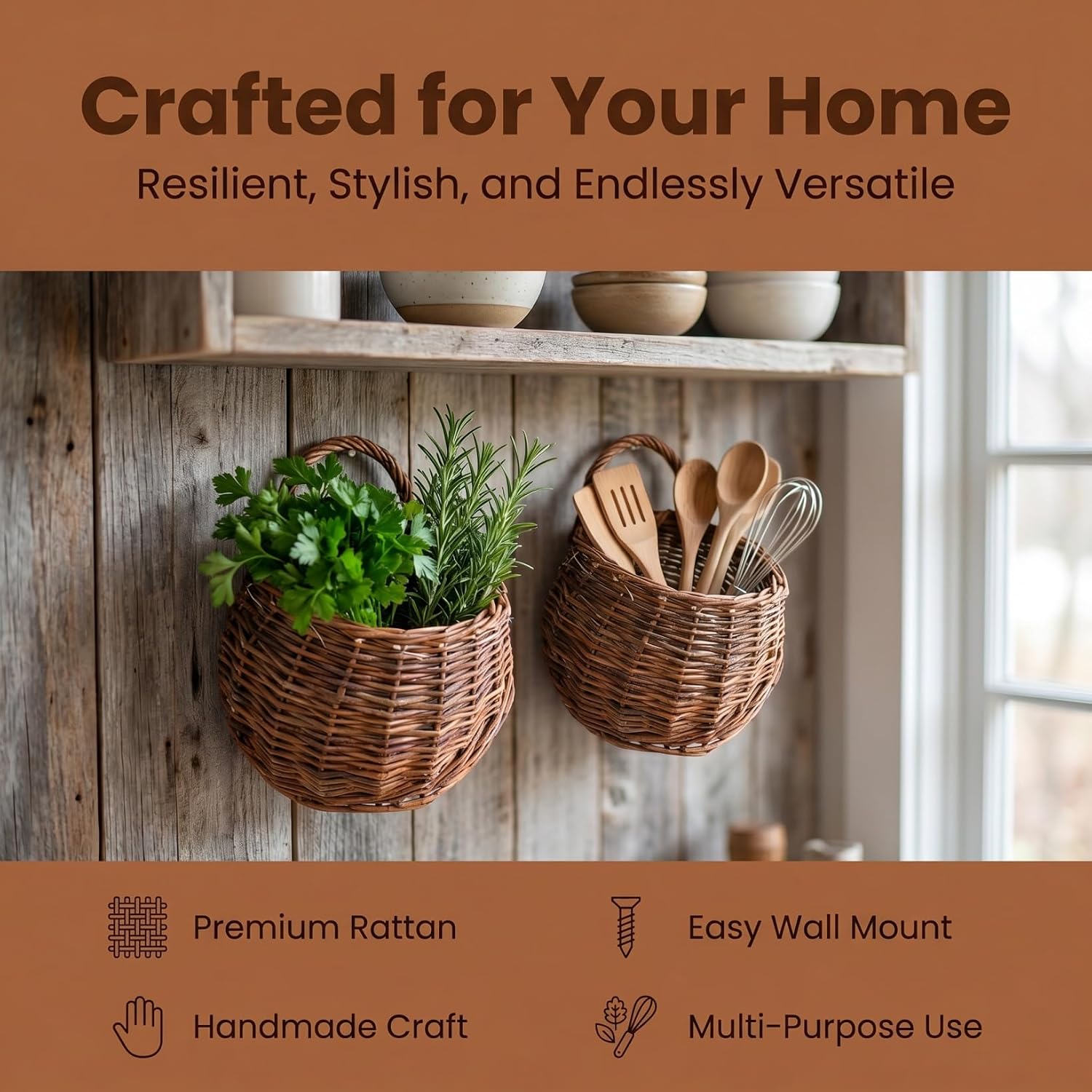 Woven Hanging Basket / Set of 2