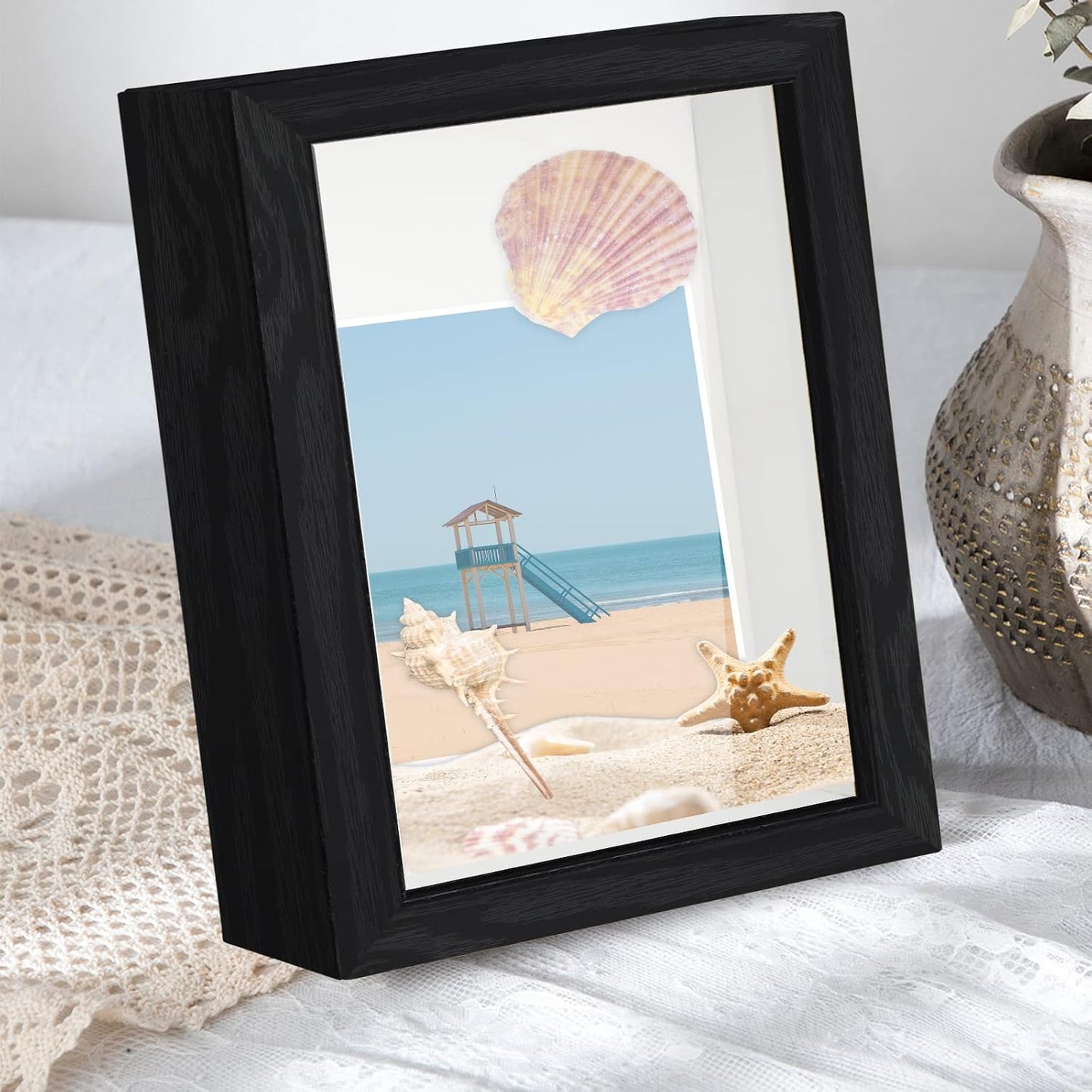 2pcs A4 Shadow Box Frame, 8x12 3D Picture Frame Display Cas with Real Transparent Glass for Photos, Memorabilia