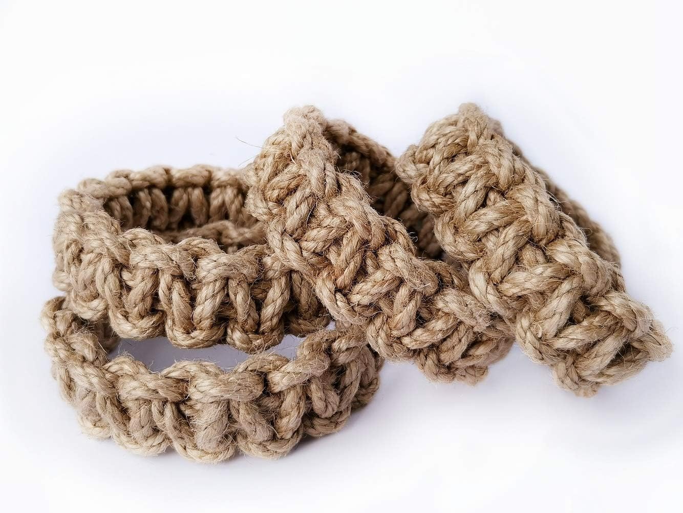 Braided Outdoor Curtain Tiebacks for Drapes, Rustic Curtain holdbacks 4 Pack, Handmade Decorative Curtain Ties for
