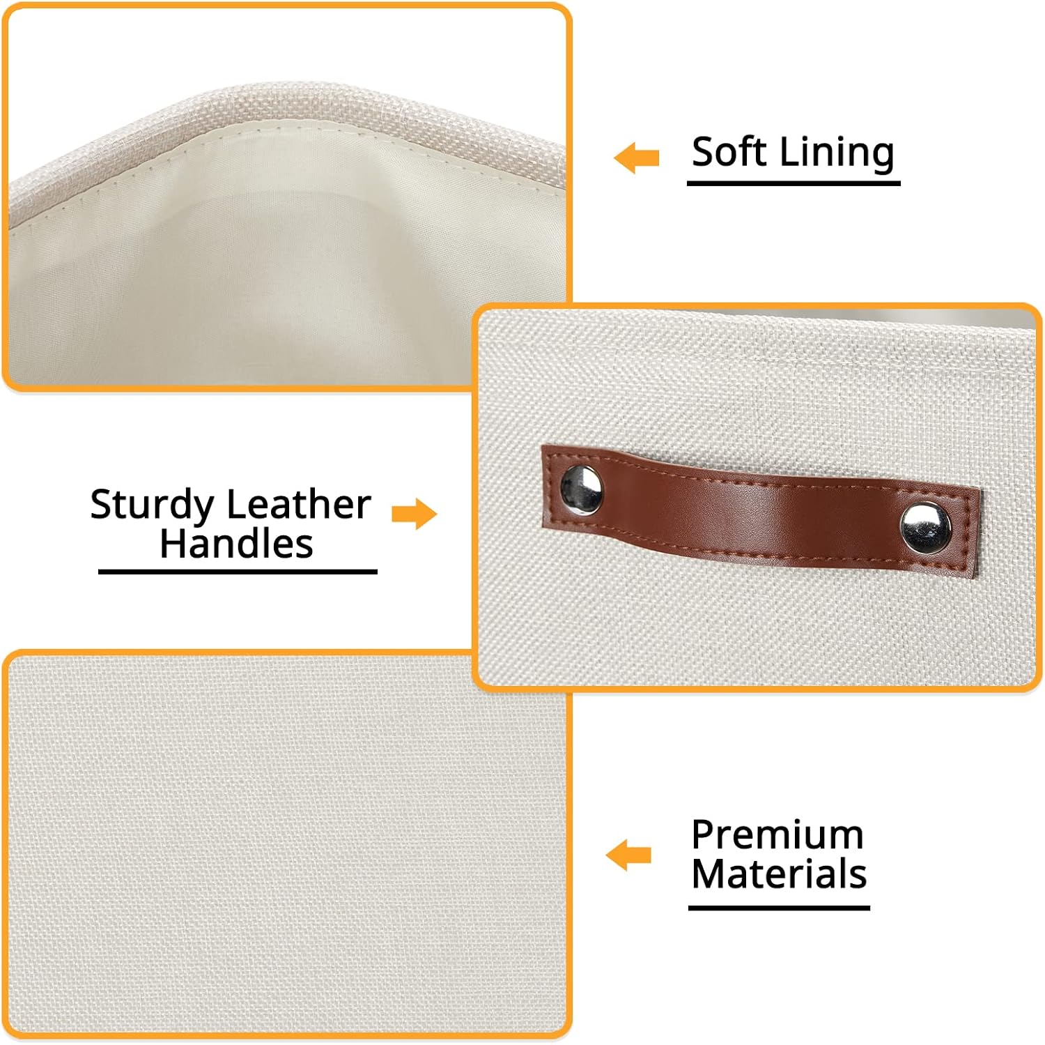 Large Storage Bins / Beige / 16 x 12 x 12 / Upgrated/3p