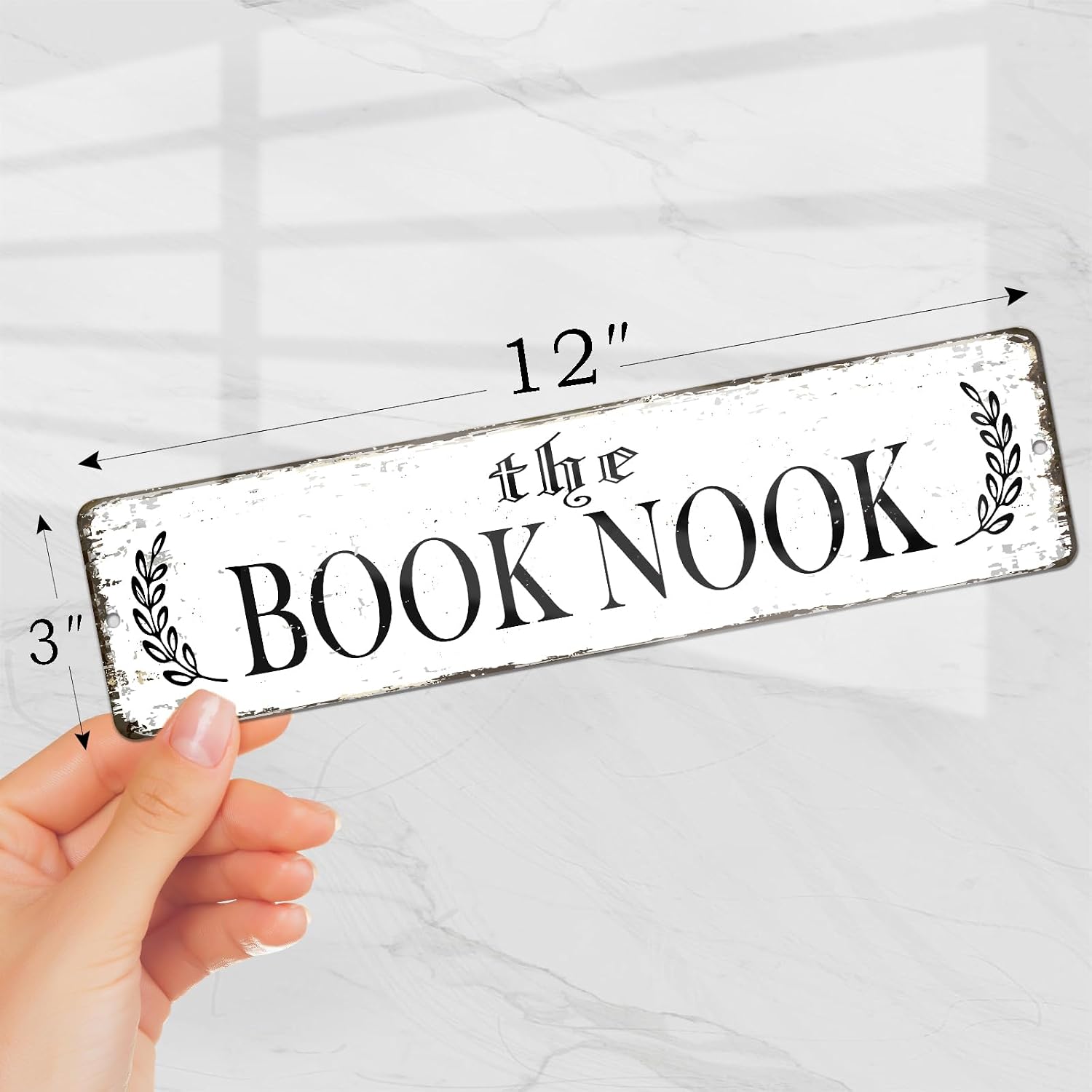 The Book Nook Sign PC Signage Decor / 12 x 3