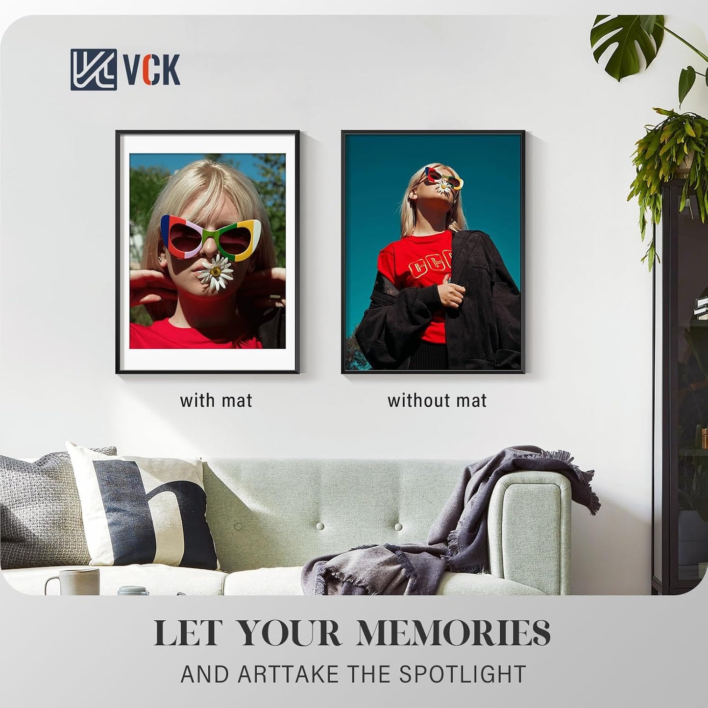 VCK 18x24 Frame, Black Metal - Matted to 16x20, 3 Pack, for Artwork/Poster | High-End Aluminum, Wall Decor, Acid-Free