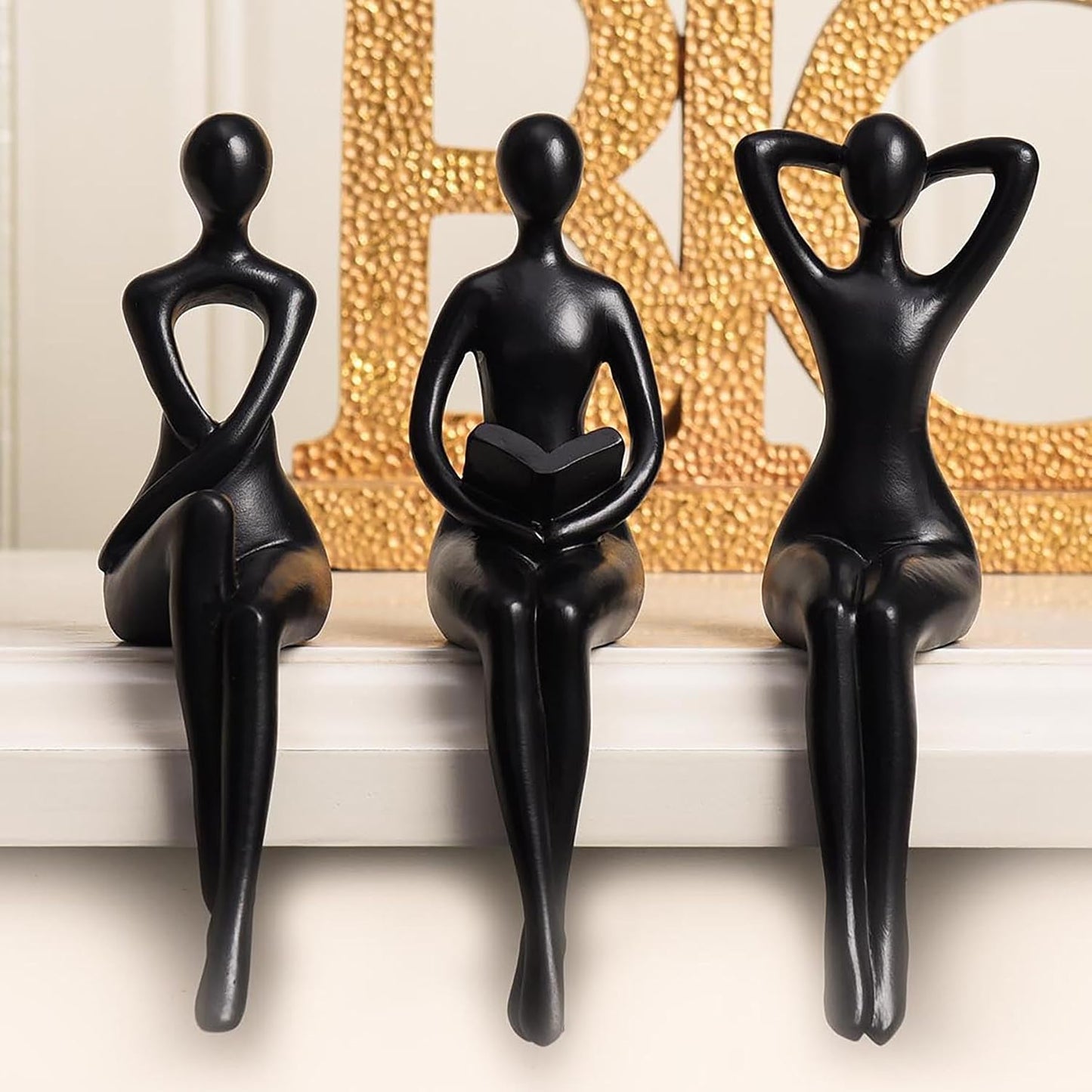Minimalist Modern Home Decor Collectable Figurines Office Desk Unique / Black