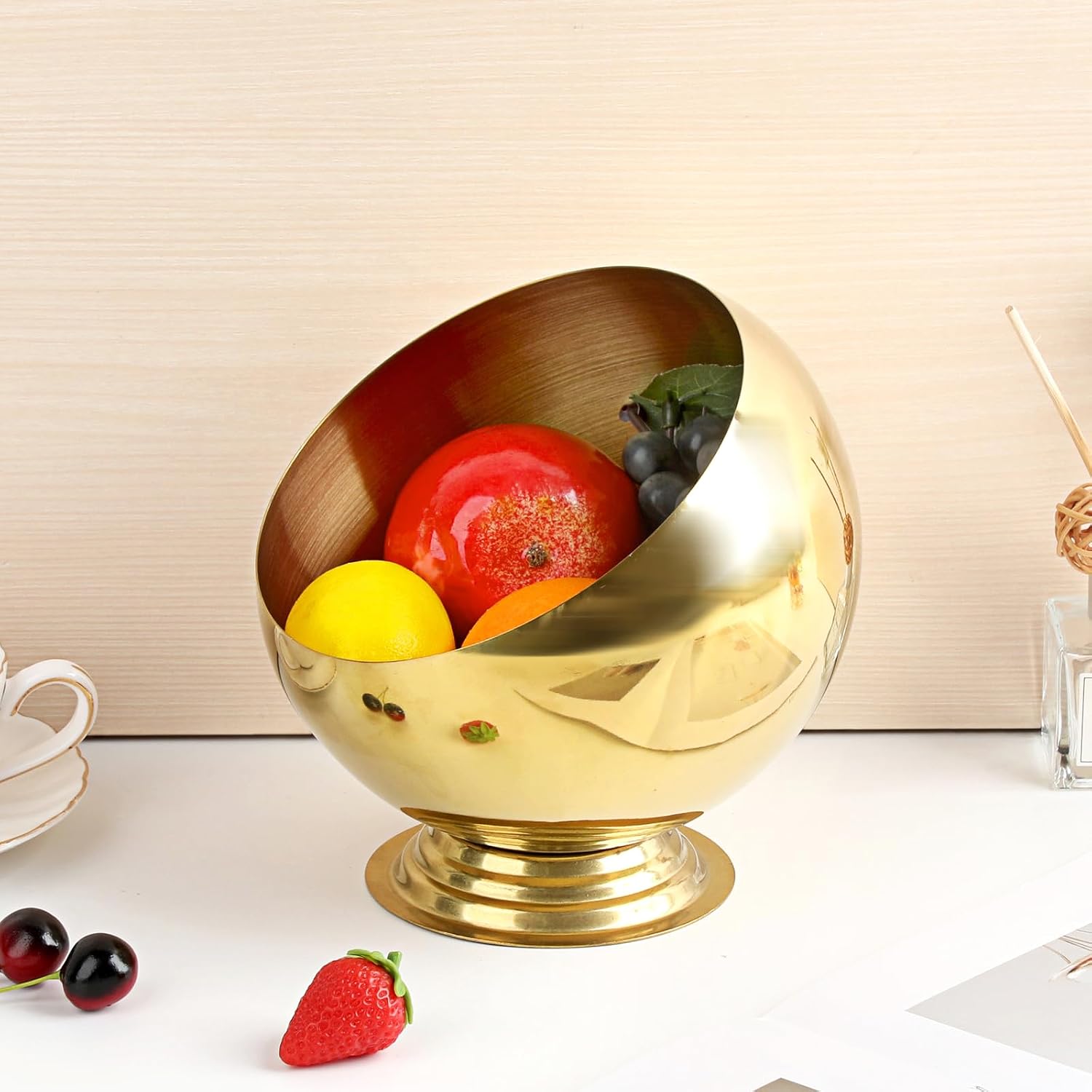 Golden Key Bowl for Entryway Table Decorative Storage Dish Catch All Bowl for Fruit Coffee / Gold