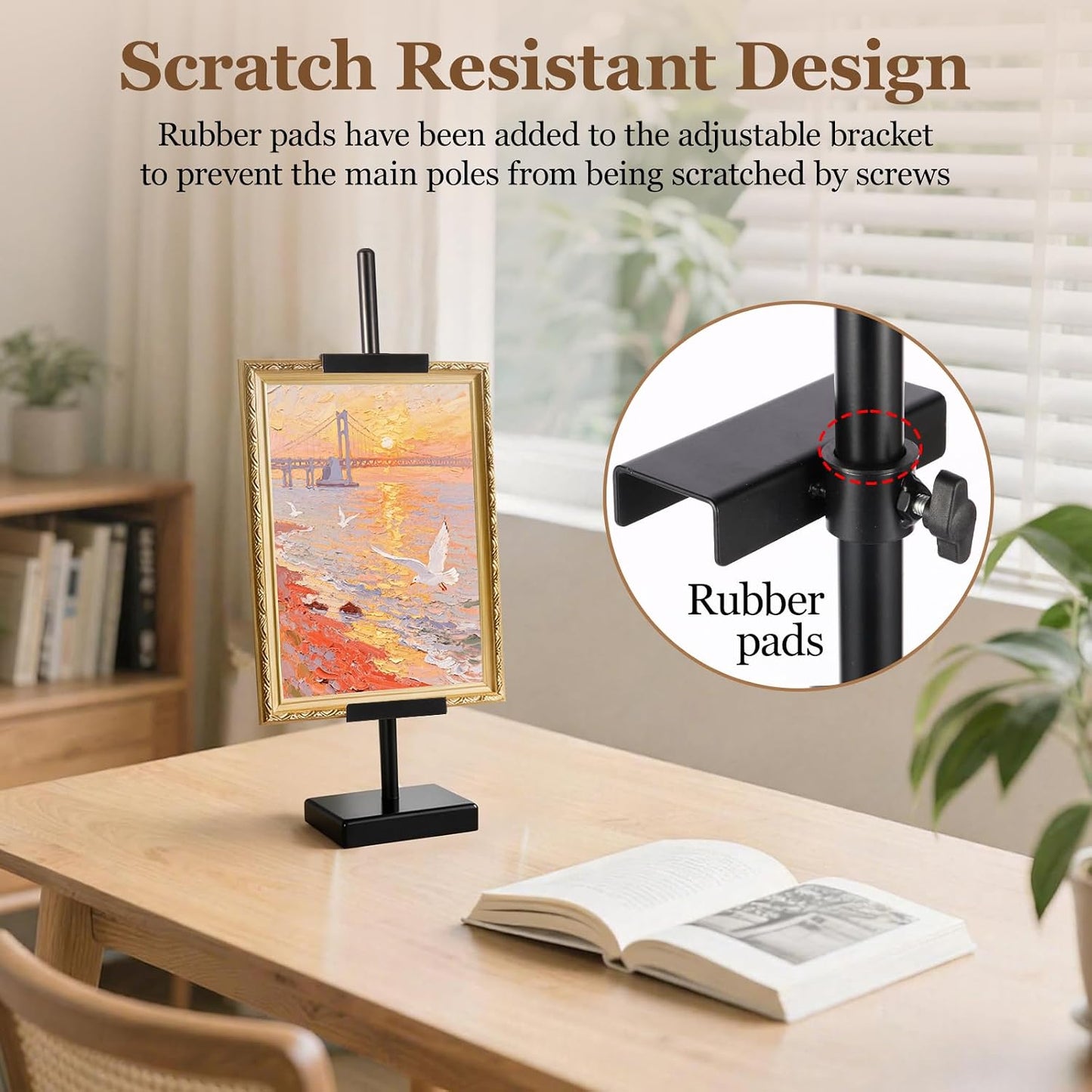 30'' Adjustable Tabletop Easel Stand, Black Easel for Display | Steady and Elegant Picture Easels for Display, Picture