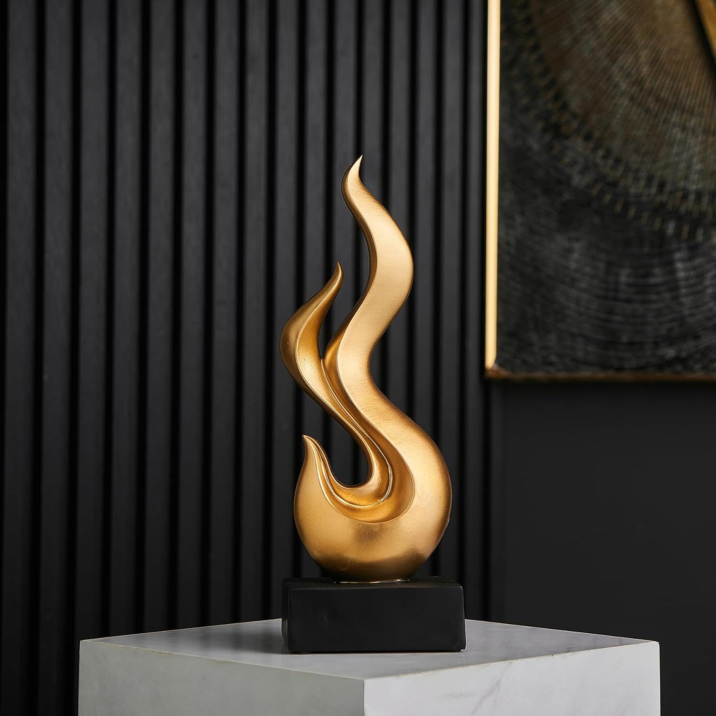 Decor Flame Statue / Gold