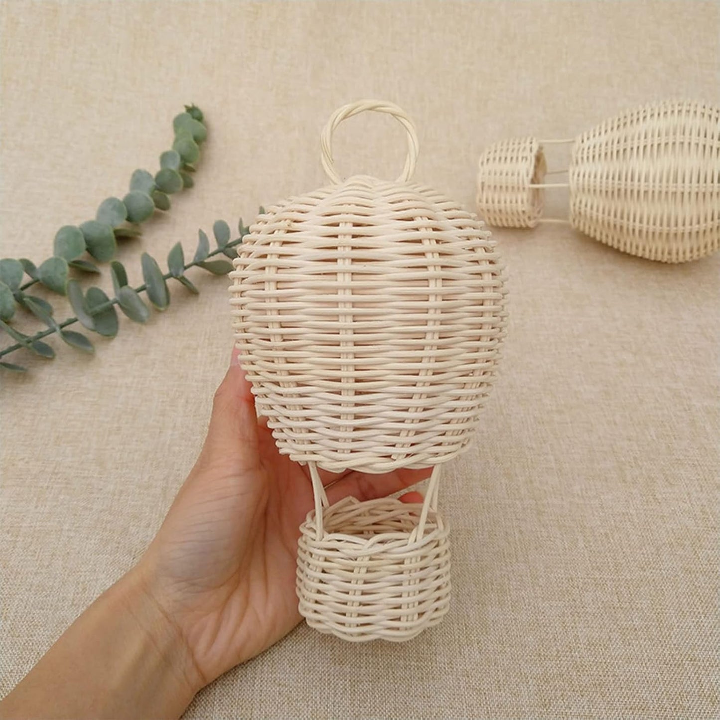 Rattan Hot Air Balloon Handmade Hanging Charm Art Handicraft
