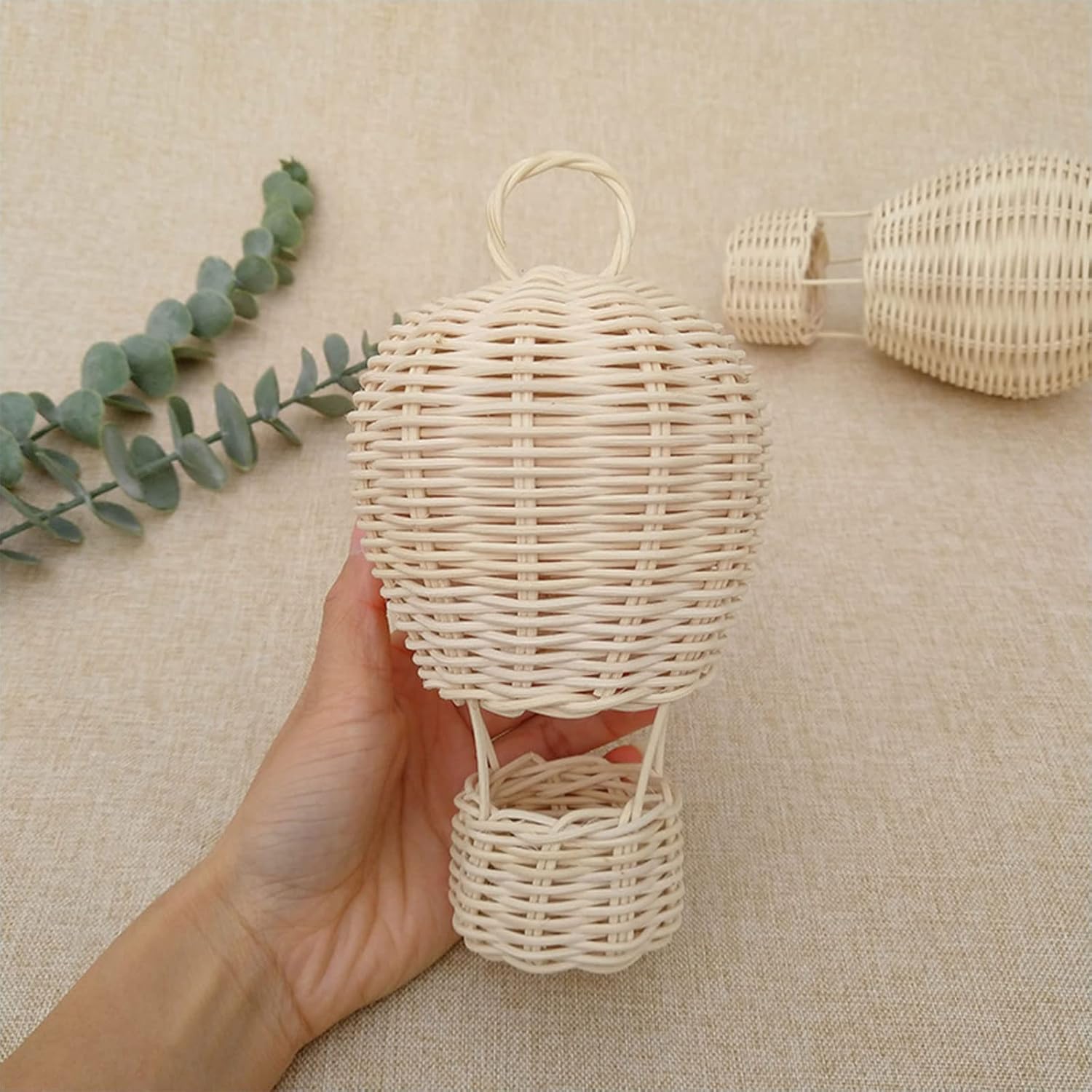 Rattan Hot Air Balloon Handmade Hanging Charm Art Handicraft