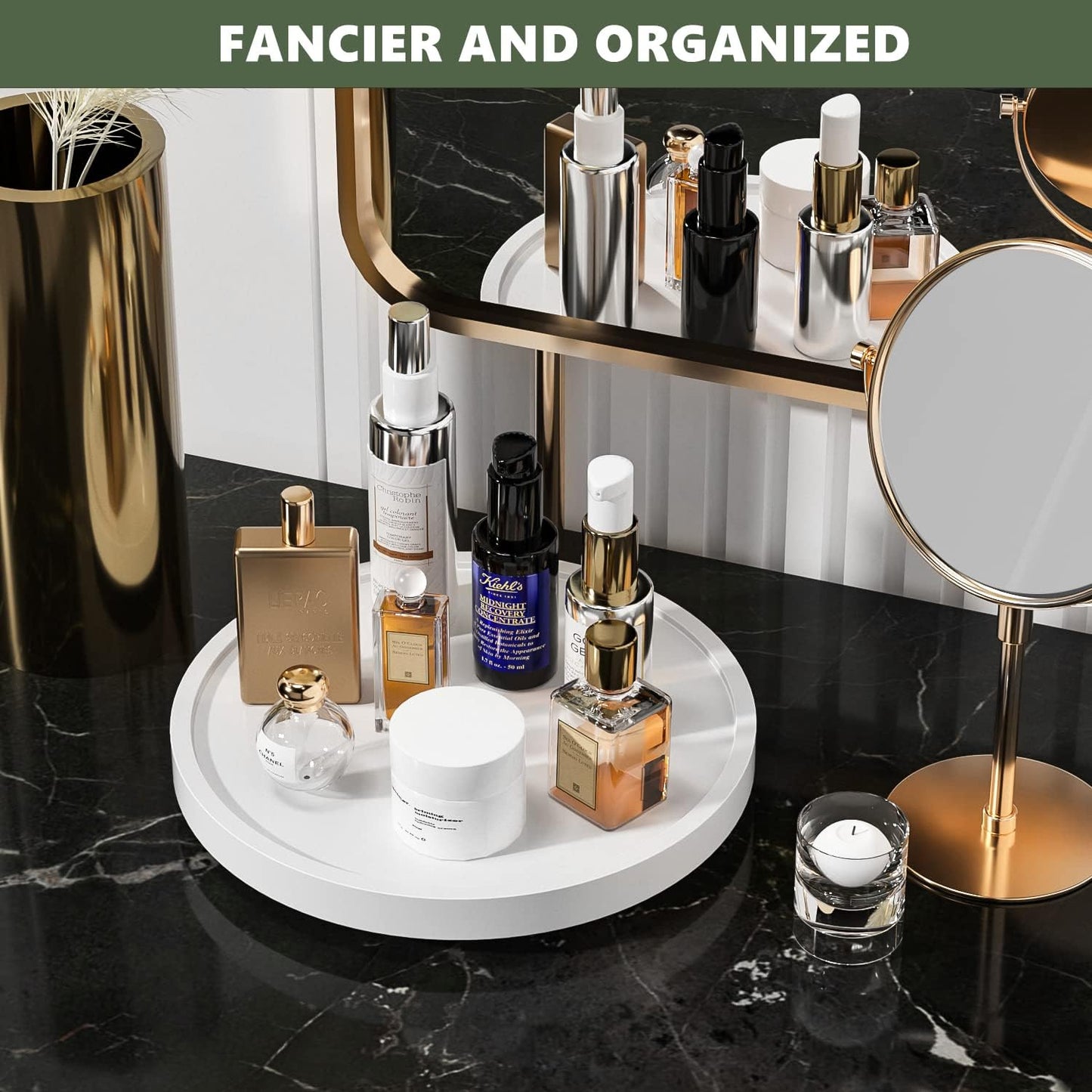 Bamboo Kitchen Sink Countertop Organizer for Keep Glass / White / 10 x 10 x 1.5