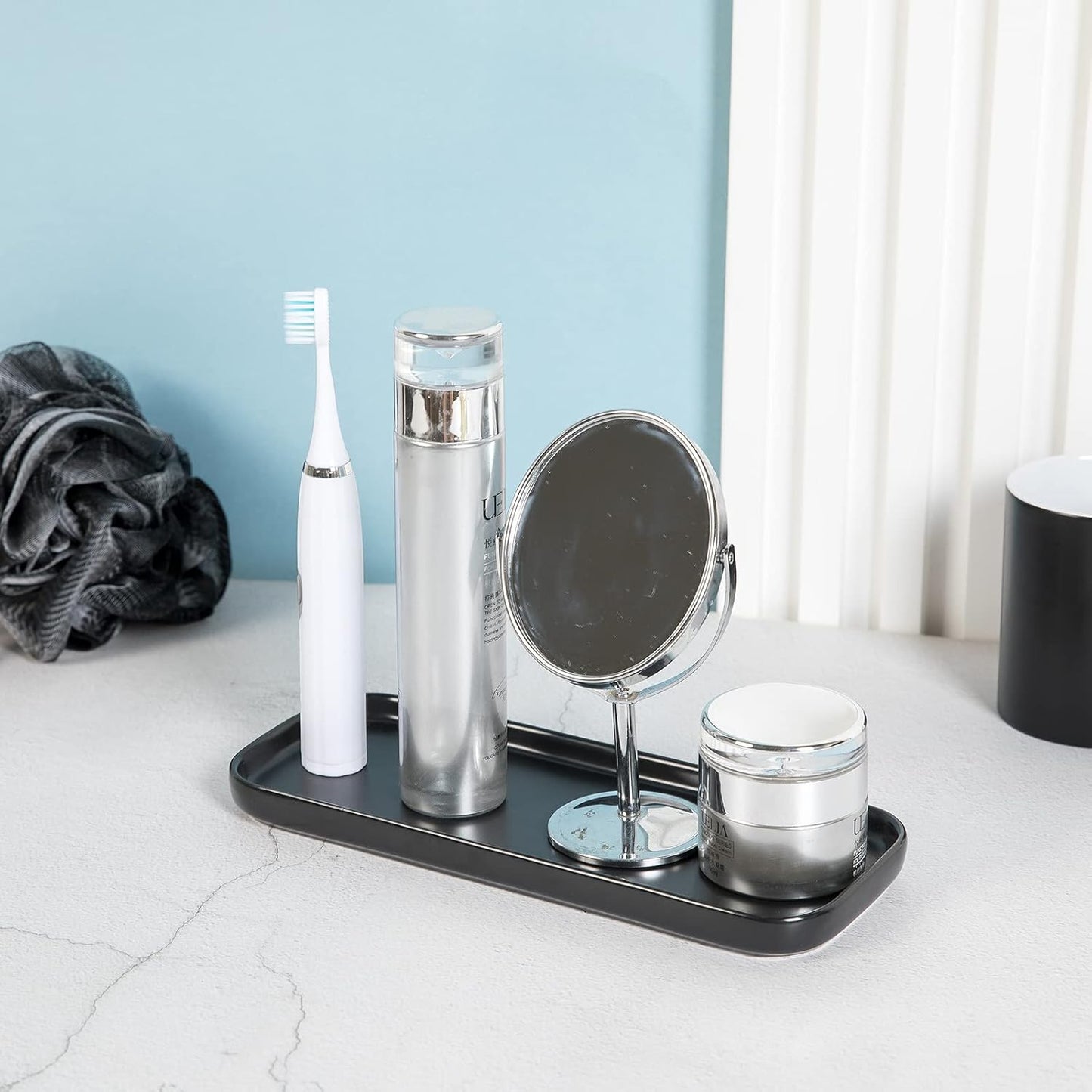 Ceramic Bathroom Tray / Black