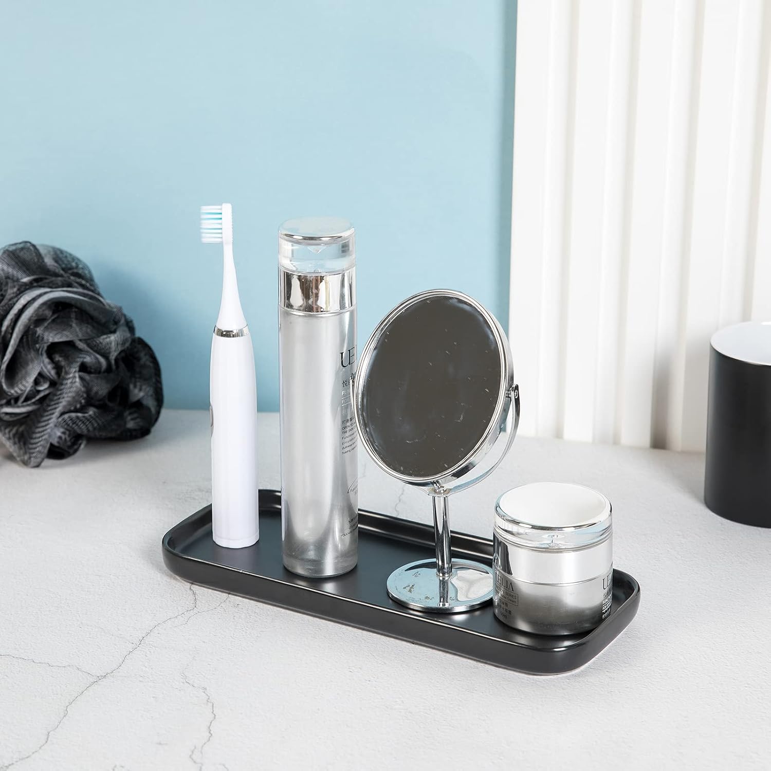 Ceramic Bathroom Tray / Black
