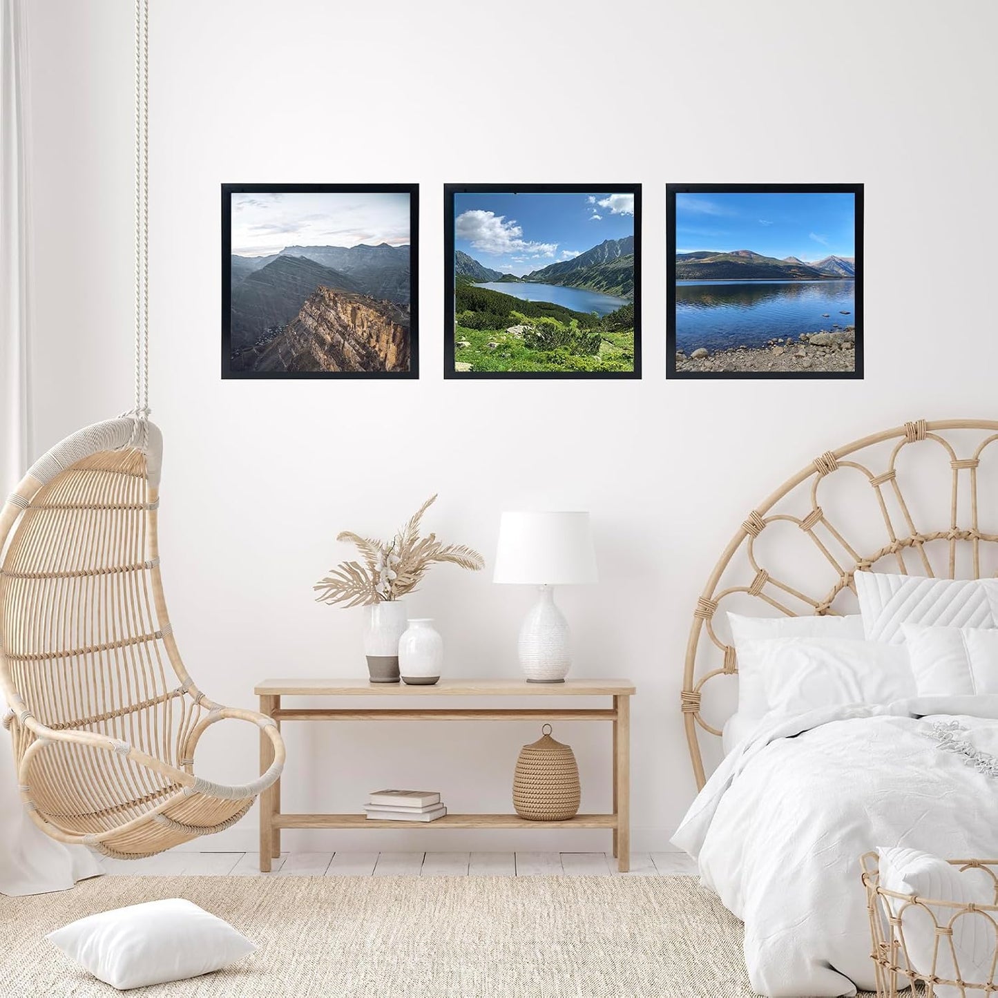 JCJMY 10x10 Picture Frame Set of 6 Black for Wall Hanging, Wall Mounting Horizontally or Vertically, 10 x 10 Square