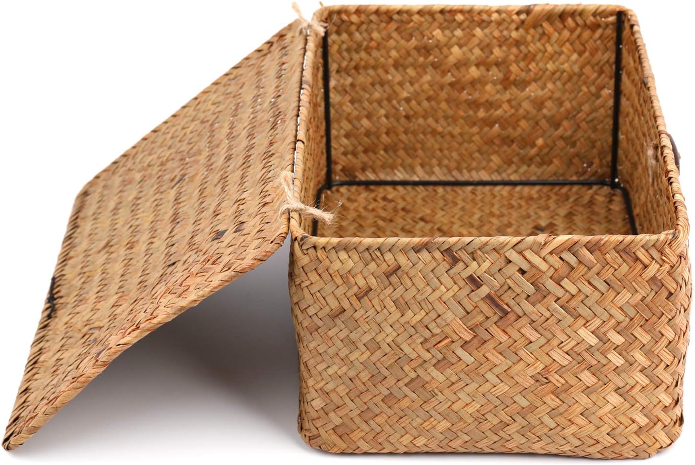 Handwoven Seagrass Rattan Storage Basket / 11.5'' x 7.5'' x 5 / Brown