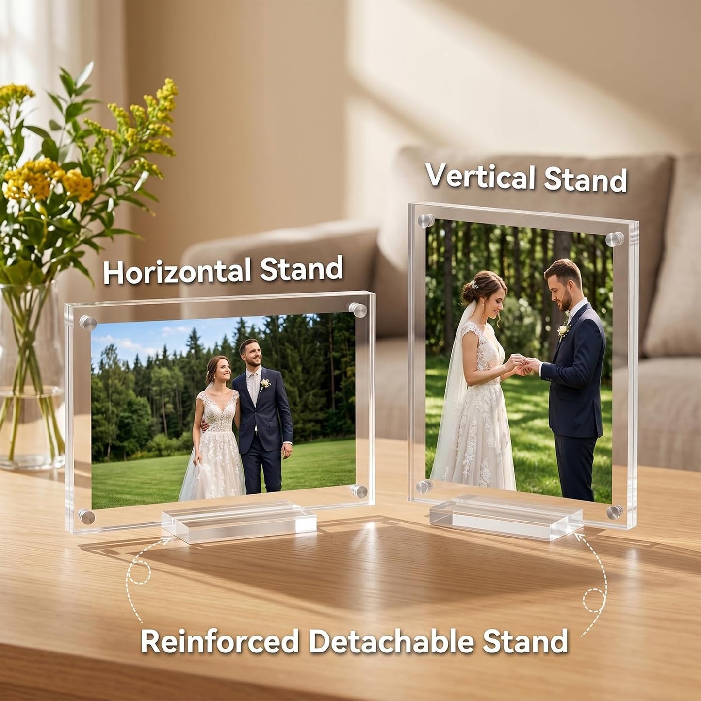 Acrylic Picture Frames / 4 x 6 / Clear / Set of 5